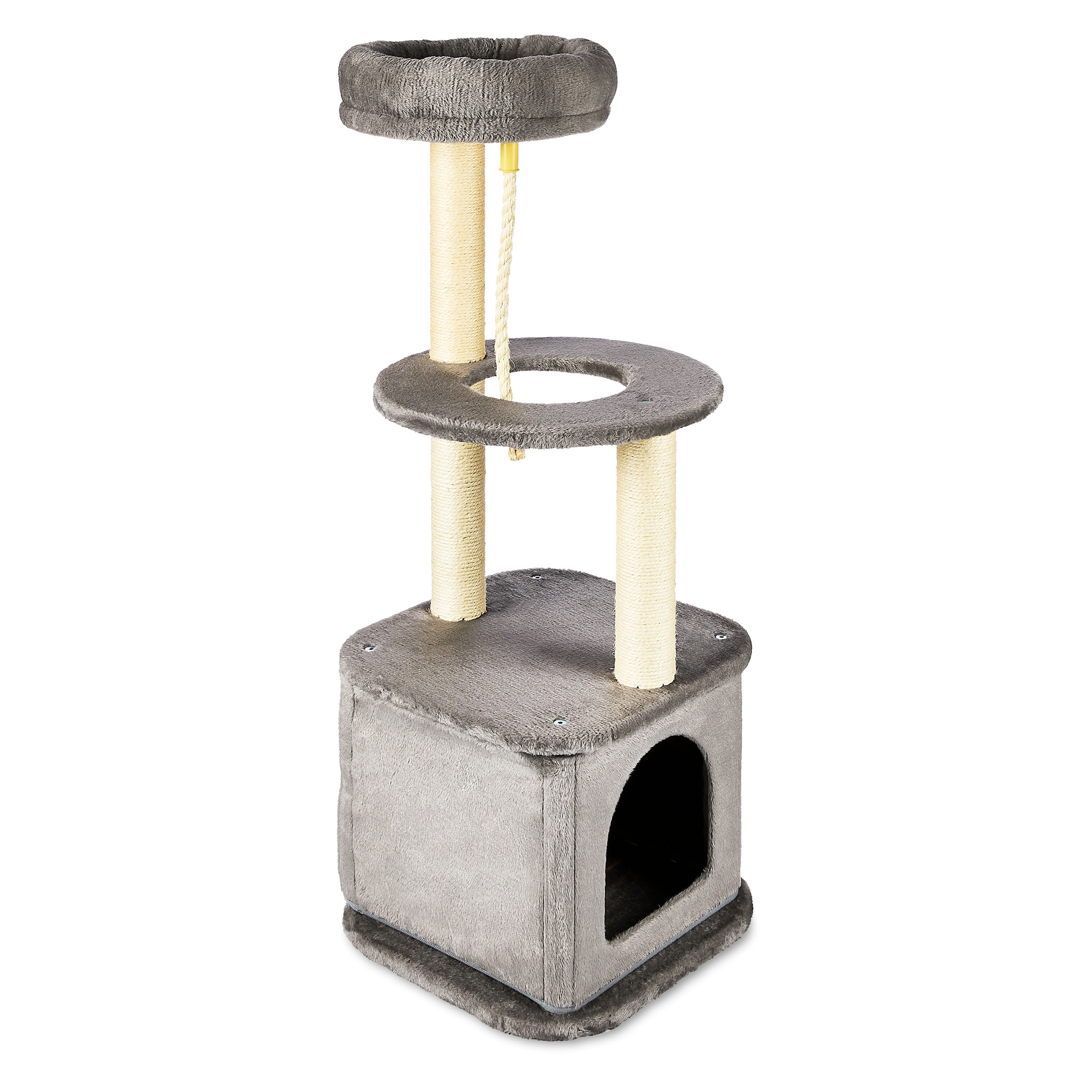 Vibrant Life 39.4" High 4-Level Cat Tree Tower with Condo and Sisal Post, Gray