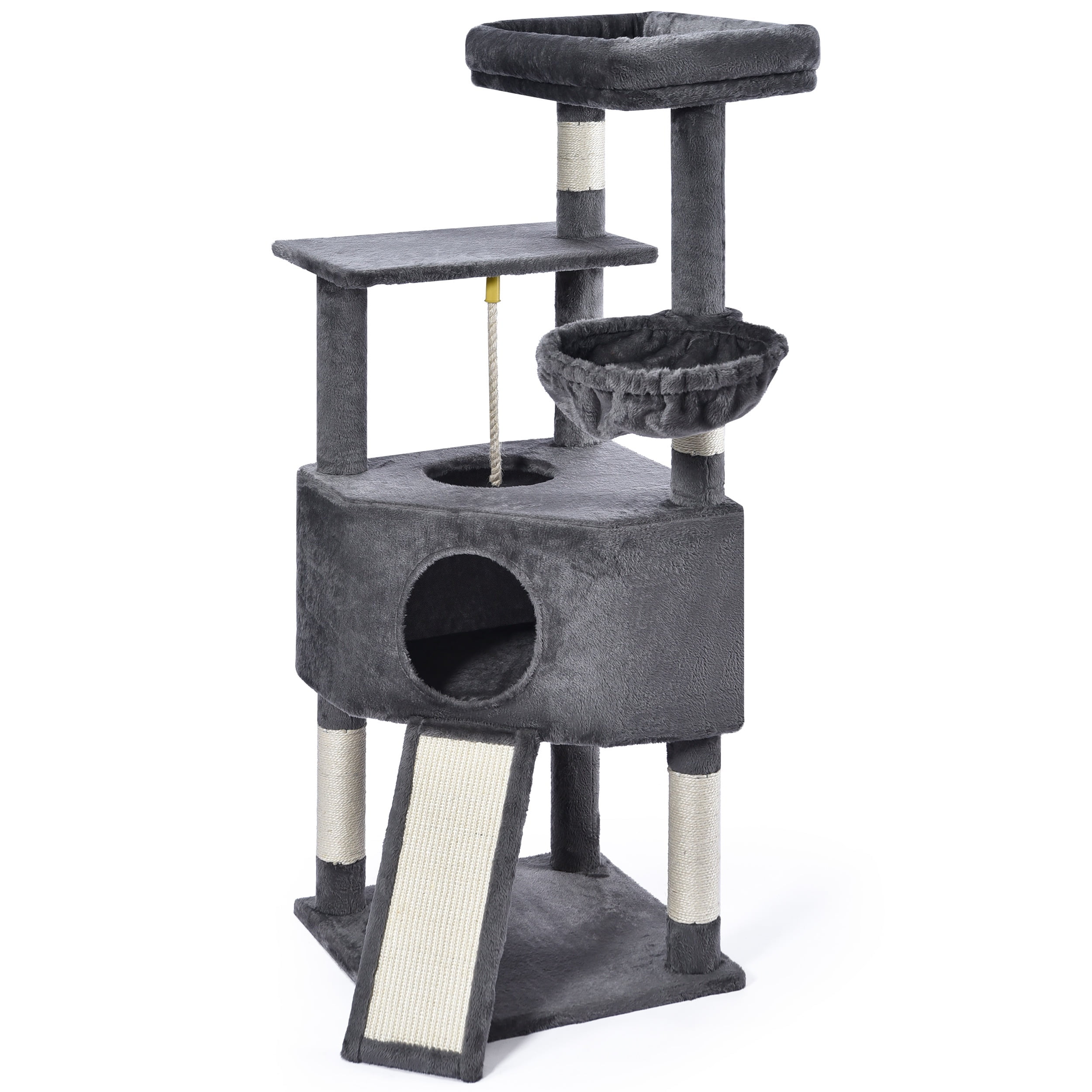 Vibrant Life 50inch Cat Tree Tower with Large Condo and Perch for Indoor Cats, Gray