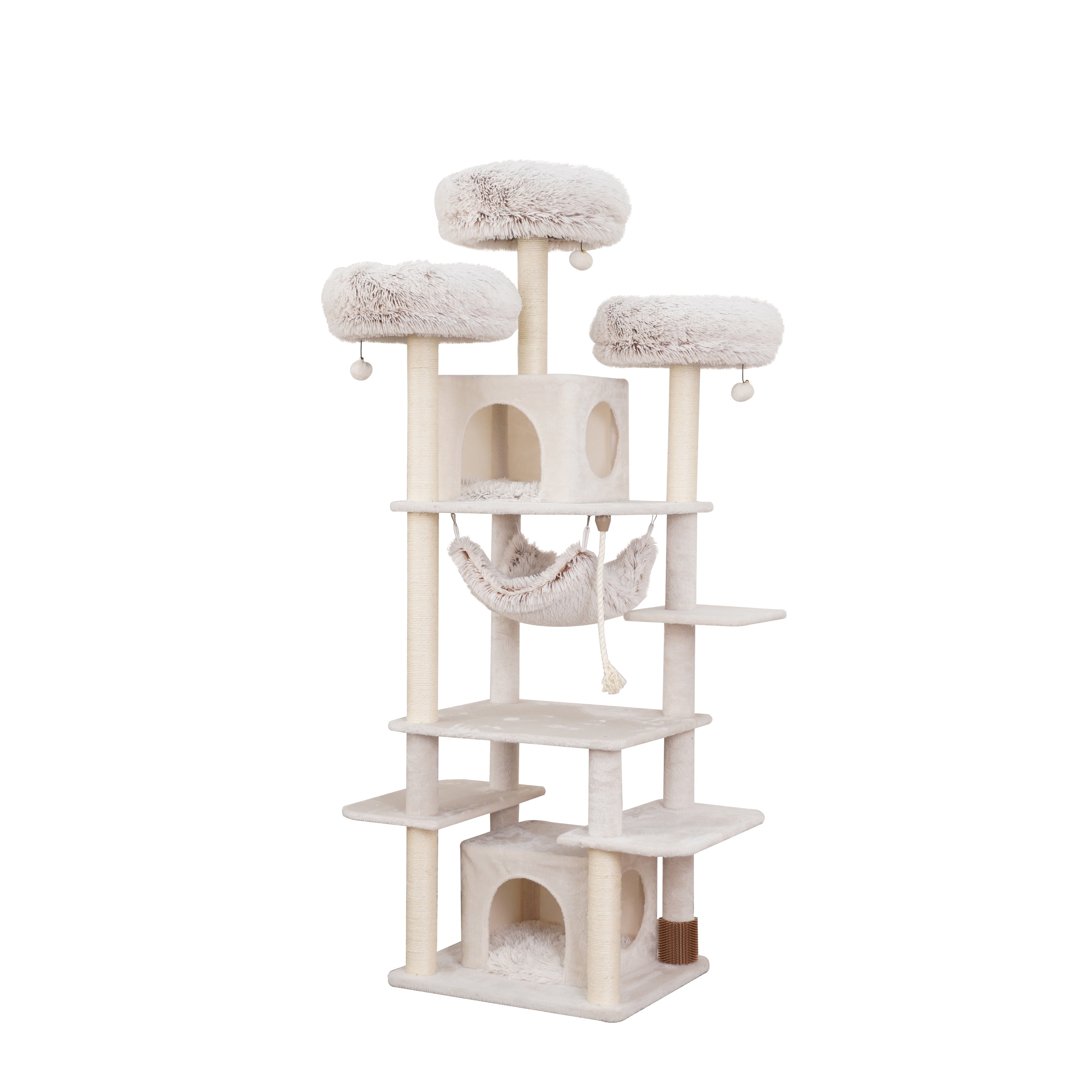 Vibrant Life 8-Level 73" Cat Tree Sanctuary with Condos Hammock Perches Toys, Cream