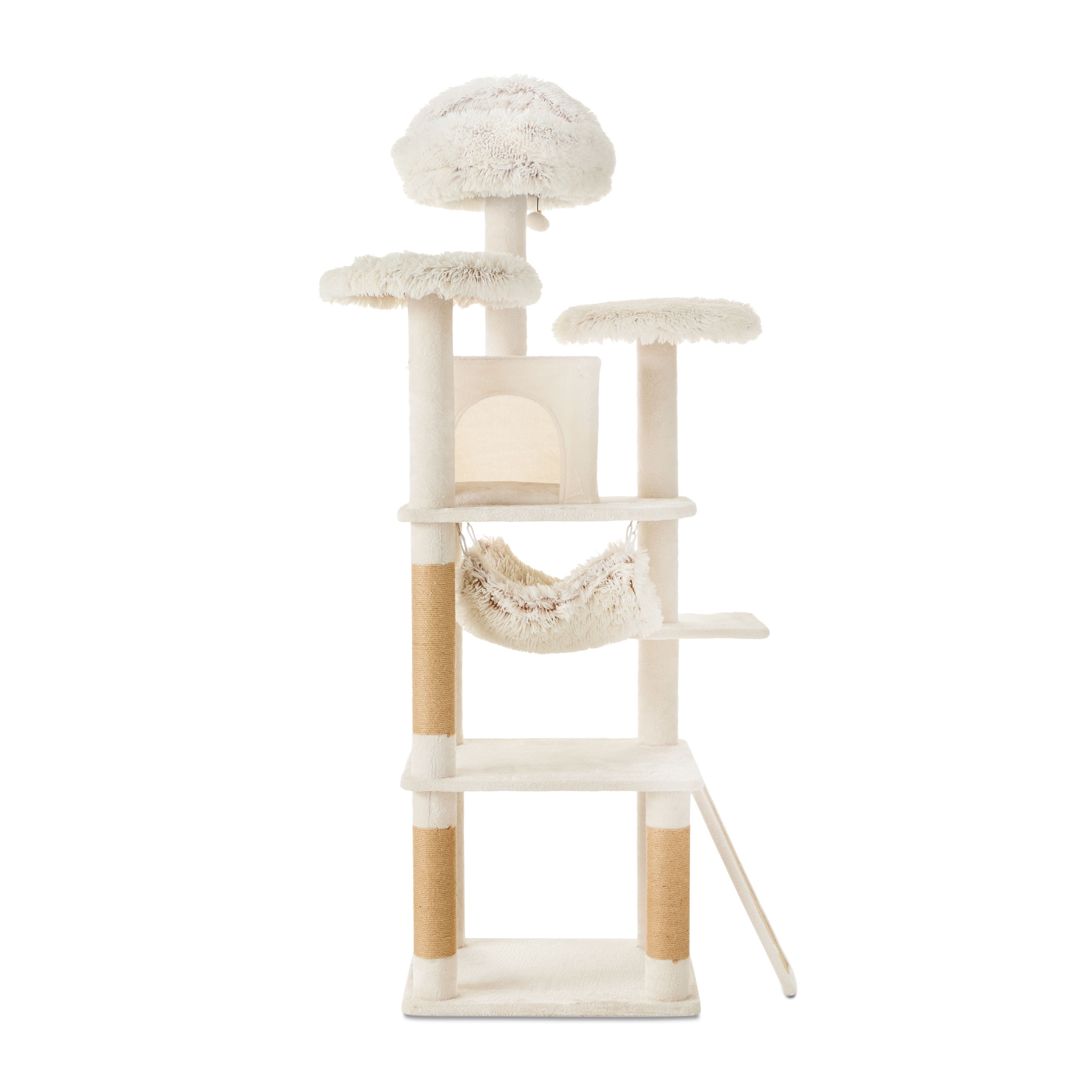 Vibrant Life 73" Large Multi-Functional Cat Tree with Condo, Hammock and Scratching Posts, Beige