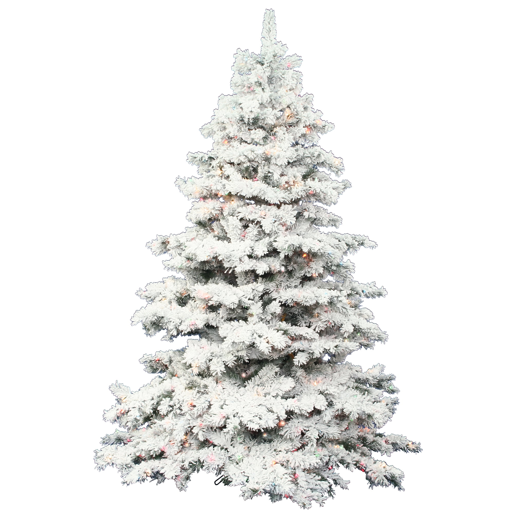 Vickerman Pre-Lit 6.5' Flocked Alaskan Artificial Christmas Tree, LED, Multicolor Lights