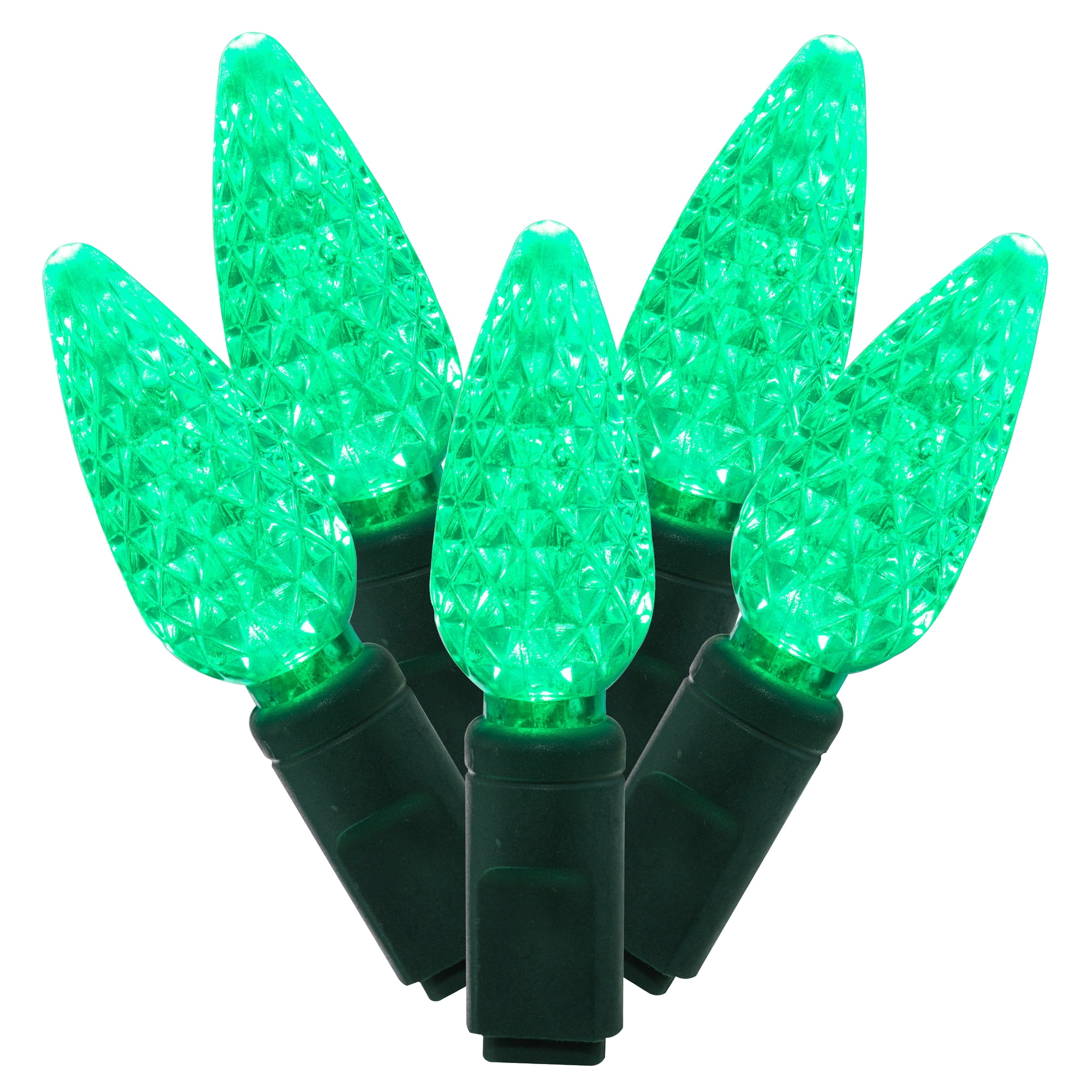 Vickerman 200 Green C6 LED Light on Green Wire, 100' Christmas Single Mold Light Strand