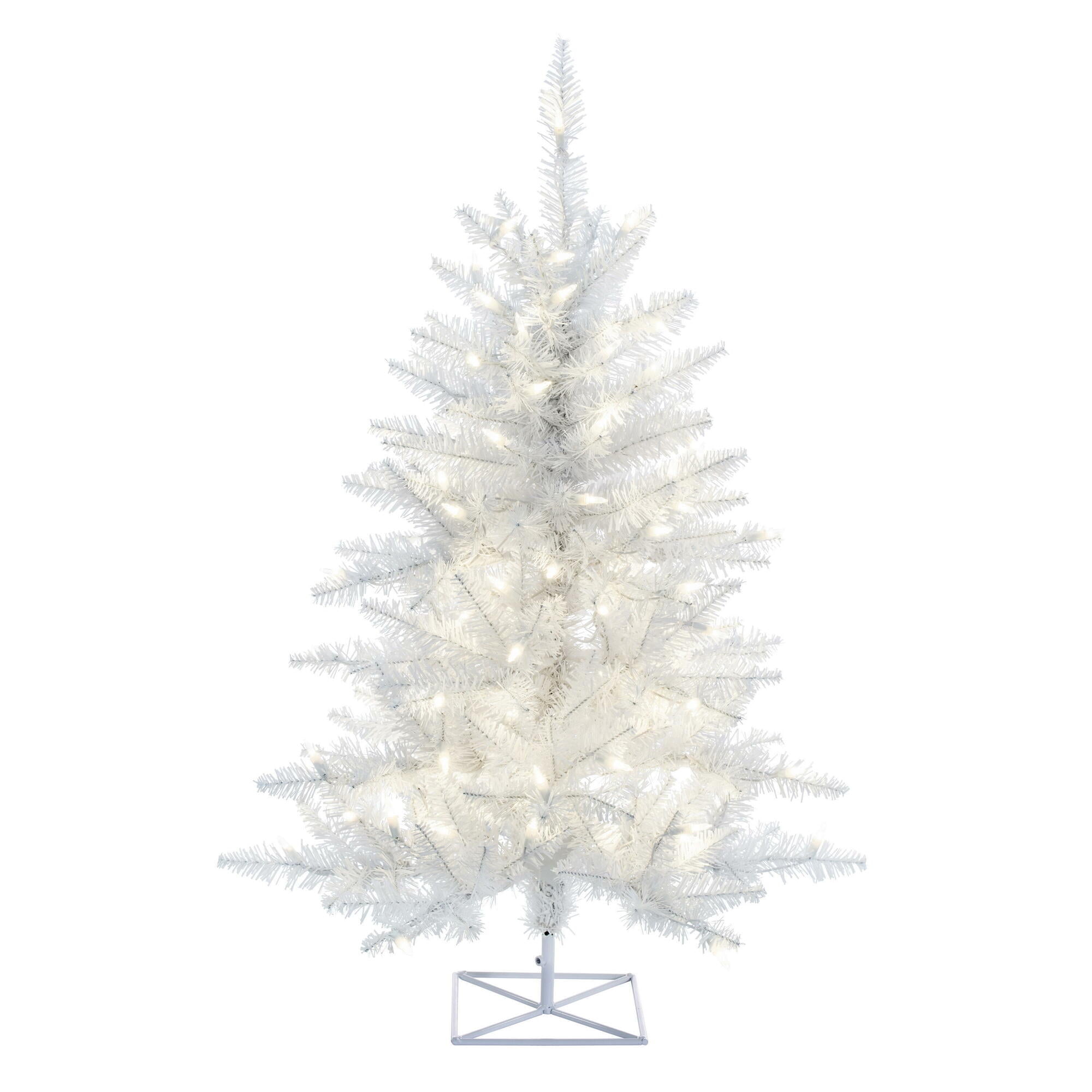 Vickerman 3' White Fir Artificial Christmas Tree, Warm White Dura-lit LED Lights