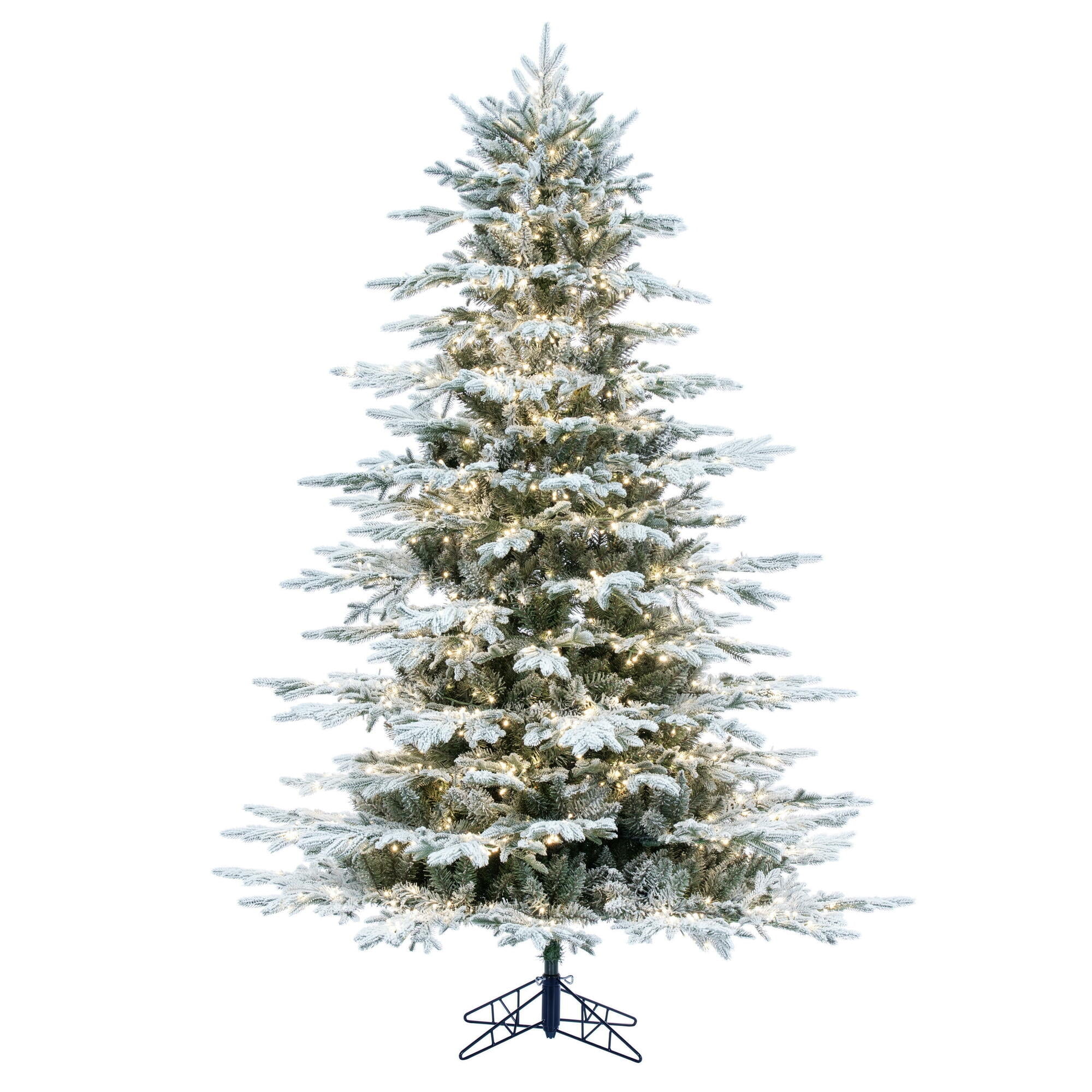 Vickerman 4.5' x 47" Flocked Kamas Fraser Tree, Warm White Low Voltage 3MM LED Lights.