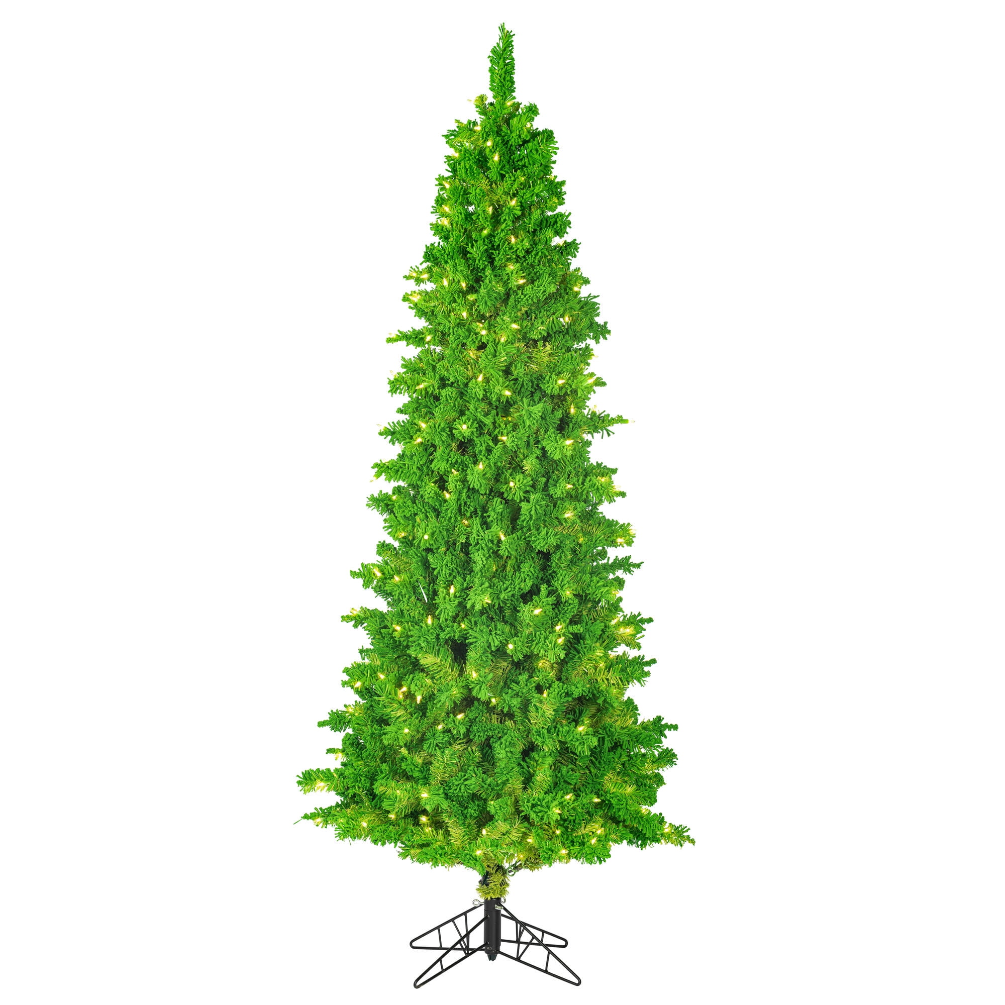 Vickerman 4.5' Flocked Lime Slim Fir Artificial Christmas Tree, Lime Dura-lit LED Lights
