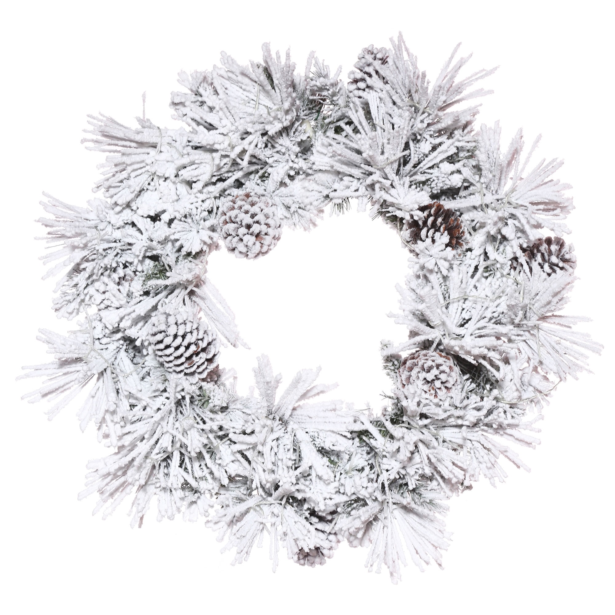 Vickerman 48" Flocked Atka Artificial Christmas Wreath, Unlit