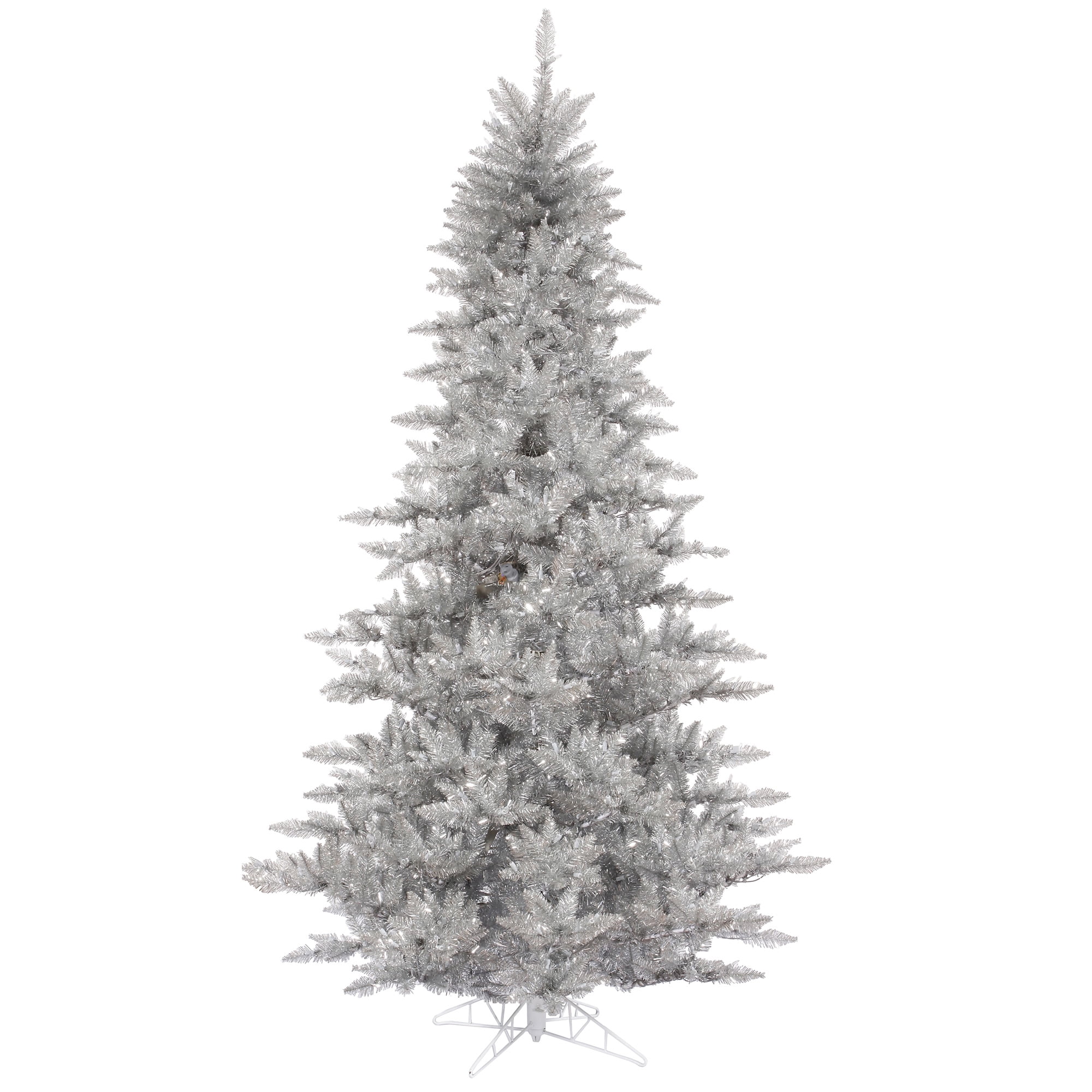 Vickerman 5.5' Silver Tinsel Fir Artificial Christmas Tree, Unlit