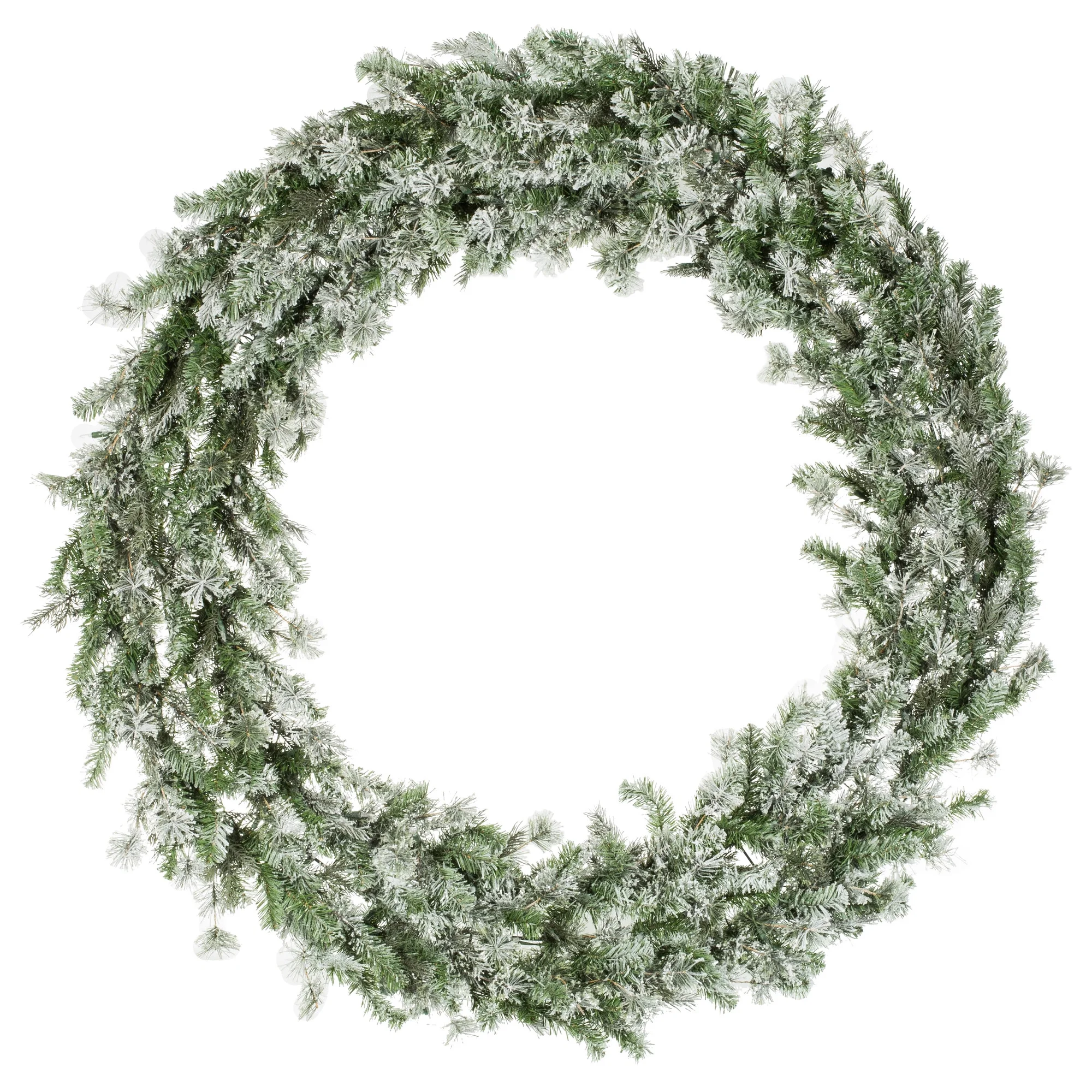Vickerman 60" Flocked Kiana Artificial Christmas Wreath, Warm White Dura-Lit® LED Mini Lights