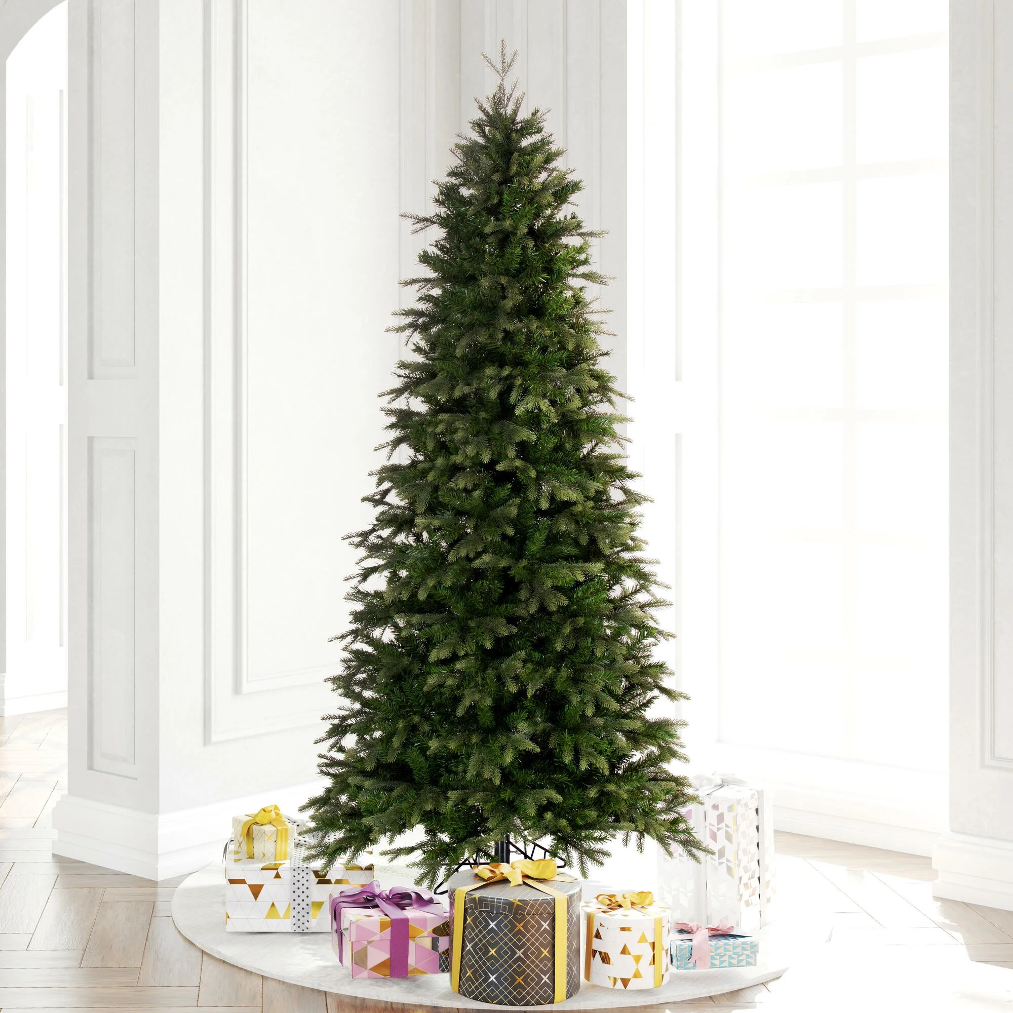 Vickerman 7.5' x 44" Douglas Fir Artificial Slim Unlit Christmas Tree.