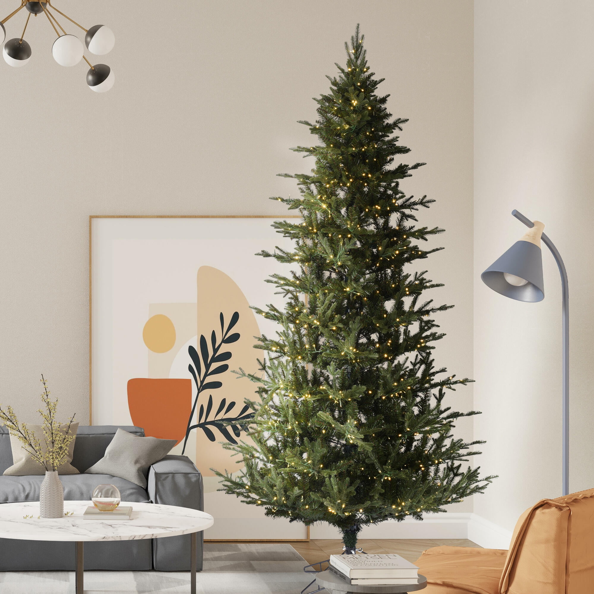 Vickerman 7.5' x 48" Kamas Fraser Fir Artificial Christmas Tree with Warm White LED Lights.