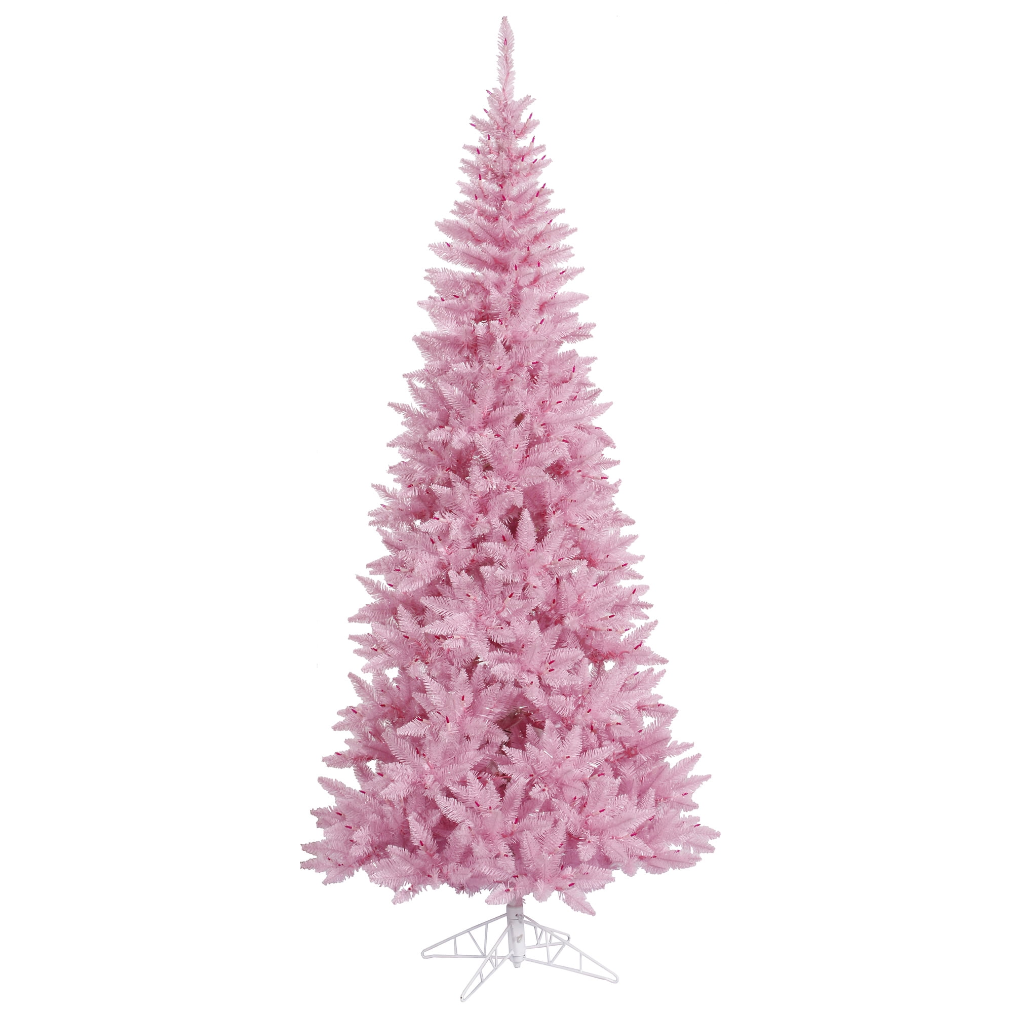 Vickerman 7.5' Pink Fir Slim Artificial Christmas Tree, Unlit