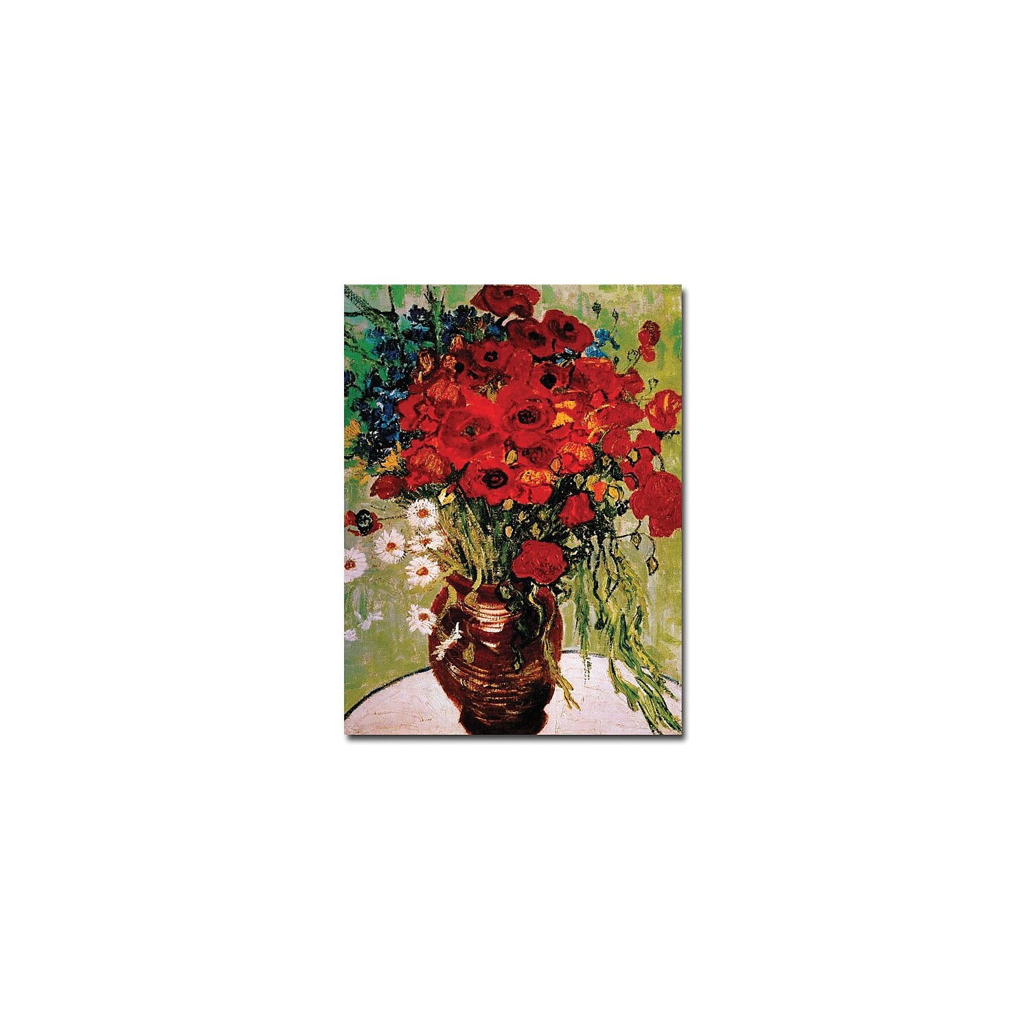 Trademark Fine Art Vincent van Gogh Daisies and Poppies Canvas Wall Art - 35x47