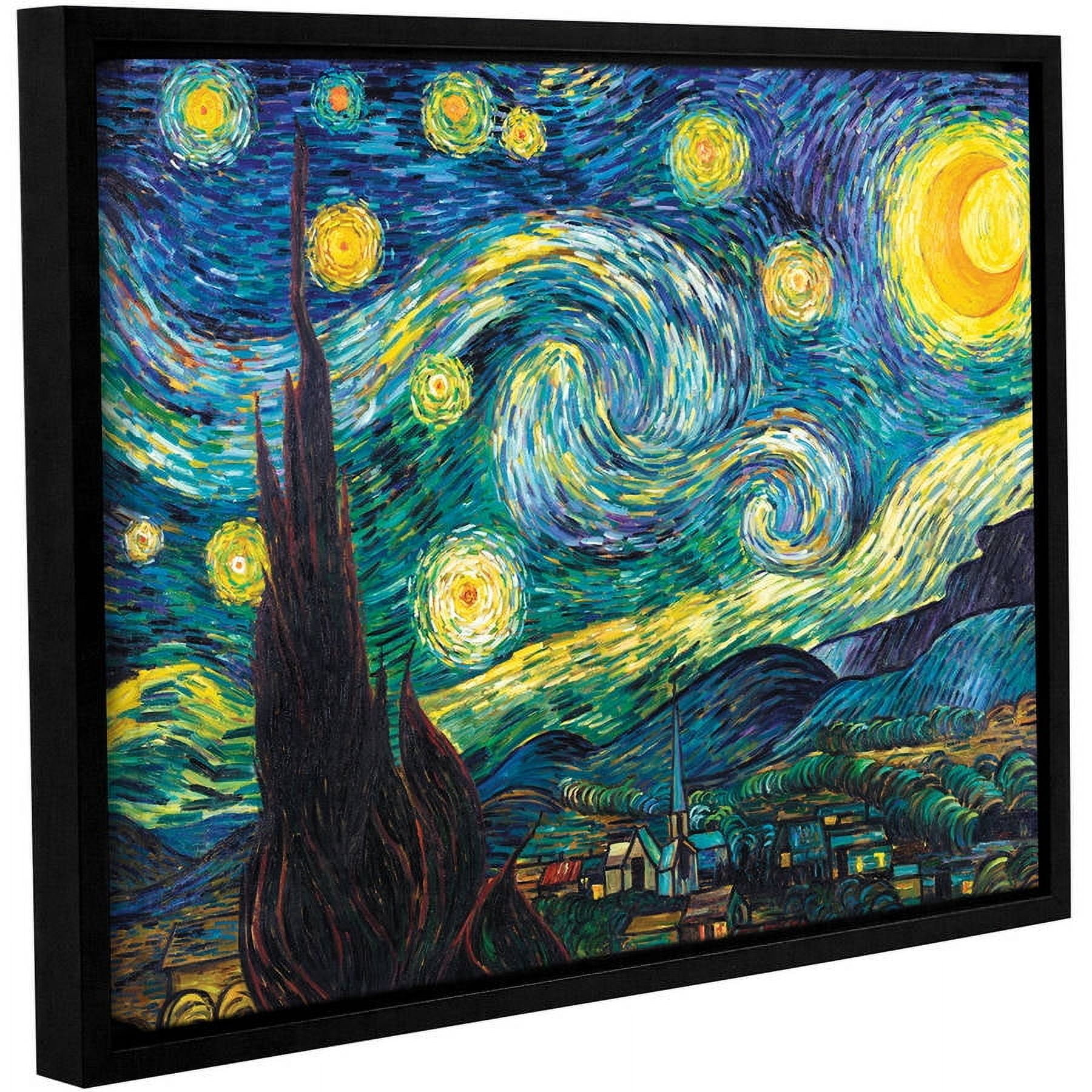 Vincent Van Gogh "Starry Night" Floater-Framed Gallery-Wrapped Canvas