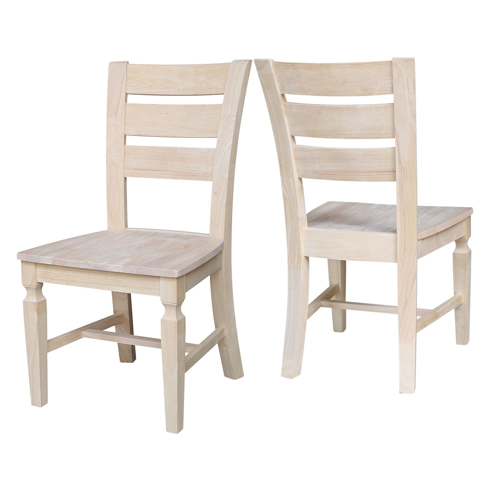 Vista Solid Wood Ladderback Chairs - Set of 2 - Unfinished