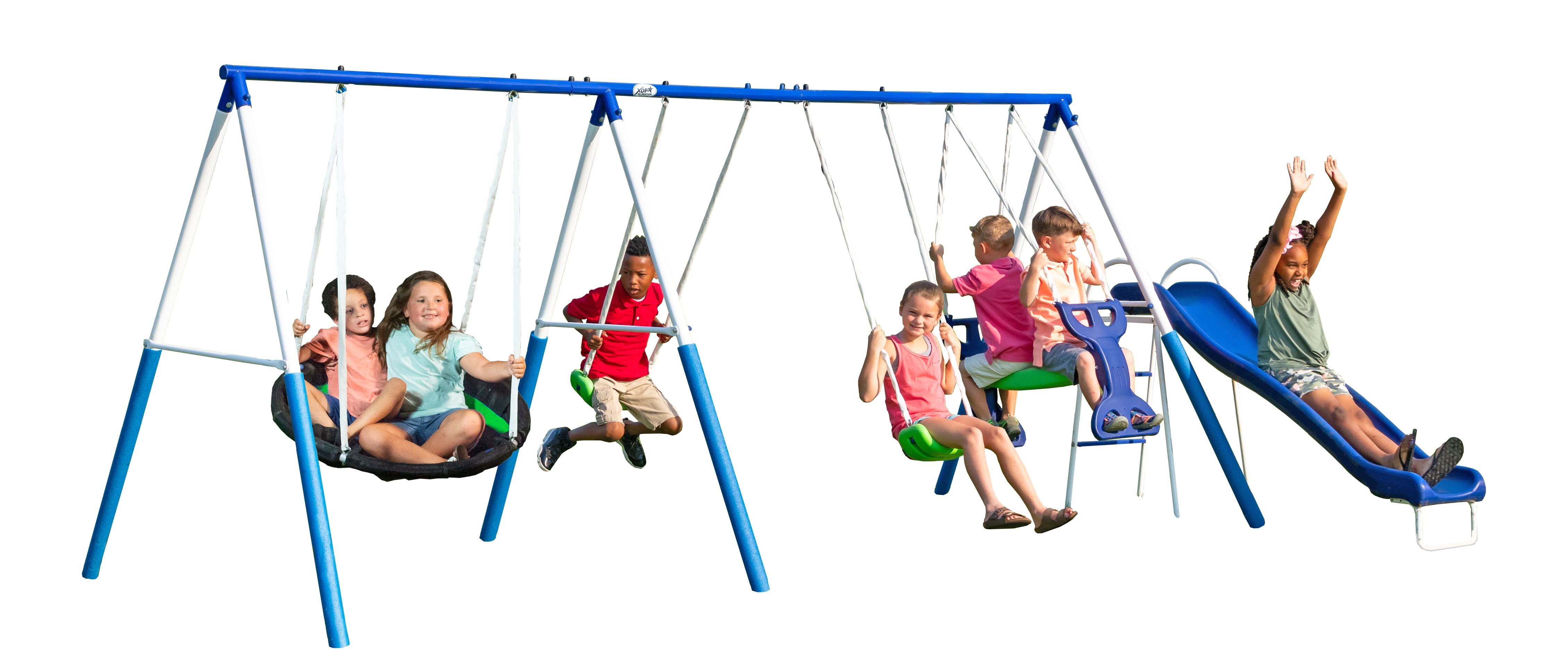 XDP Recreation All Star Playground Metal Swing Set for up to 7 Children