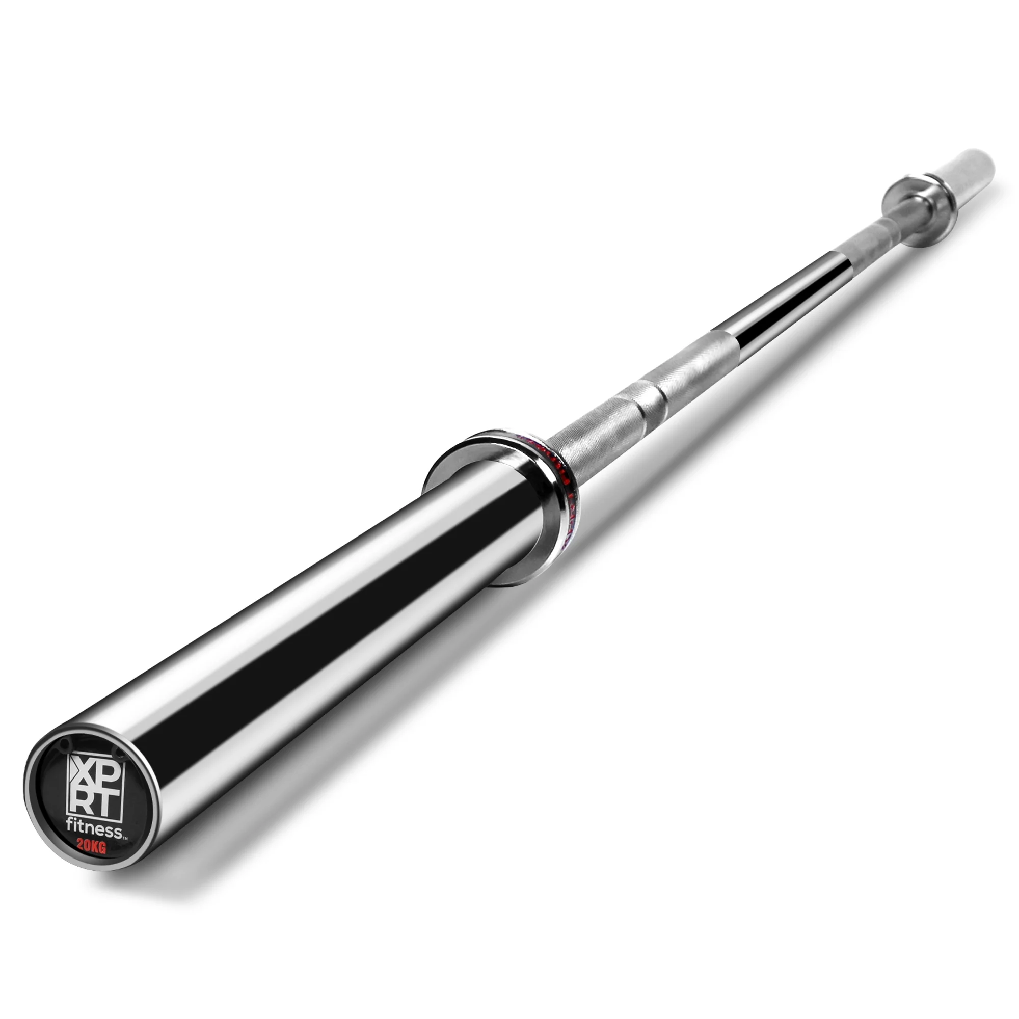 XPRT Fitness 20 KG Chrome Barbell 86 In. Bar -2 In. Olympic Plates 28 mm, 1000 lb. Capacity