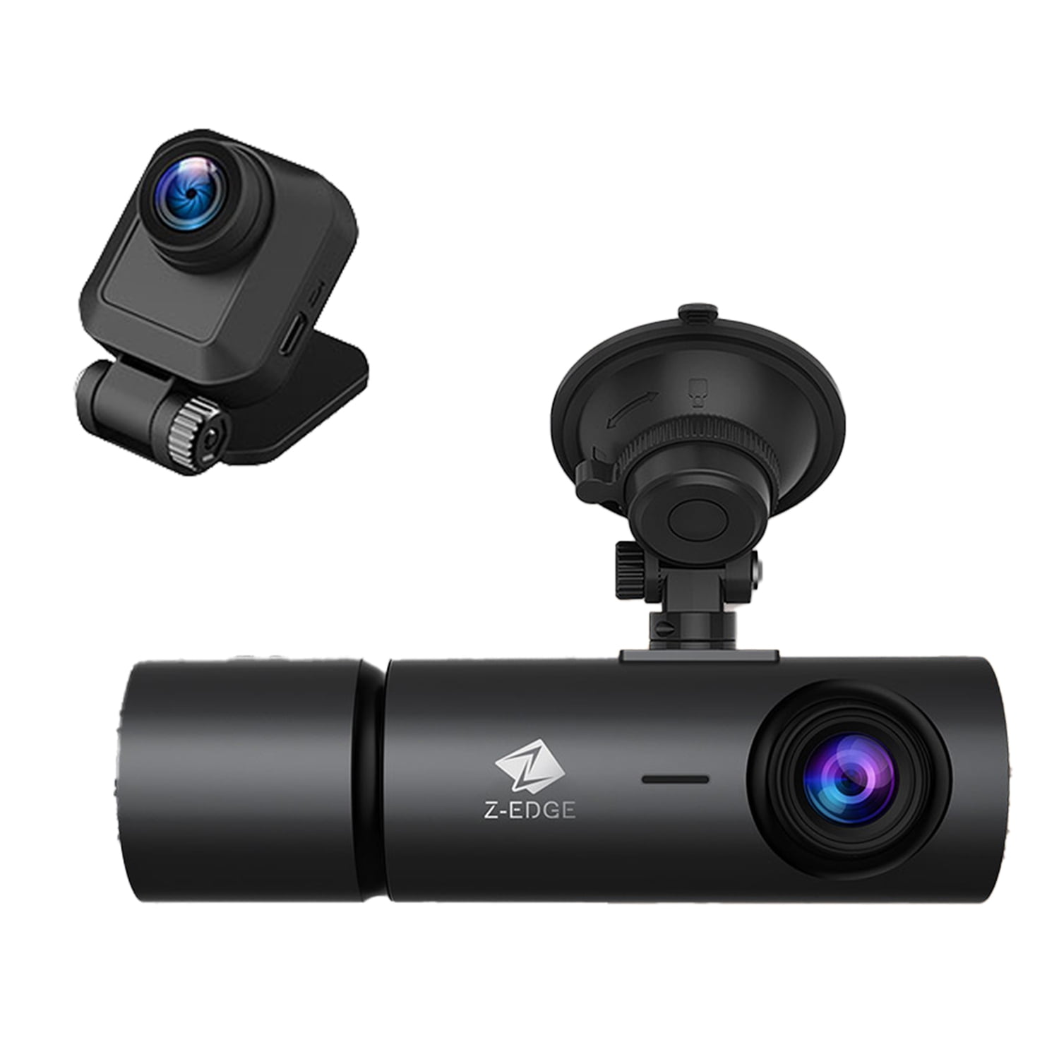 Z-EDGE T3P Triple Car Cameras for 4K Front, and 1080p Inside and Rear, 3-Channel Touch-Screen Dash Camera with Wi-Fi and GPS, T3P