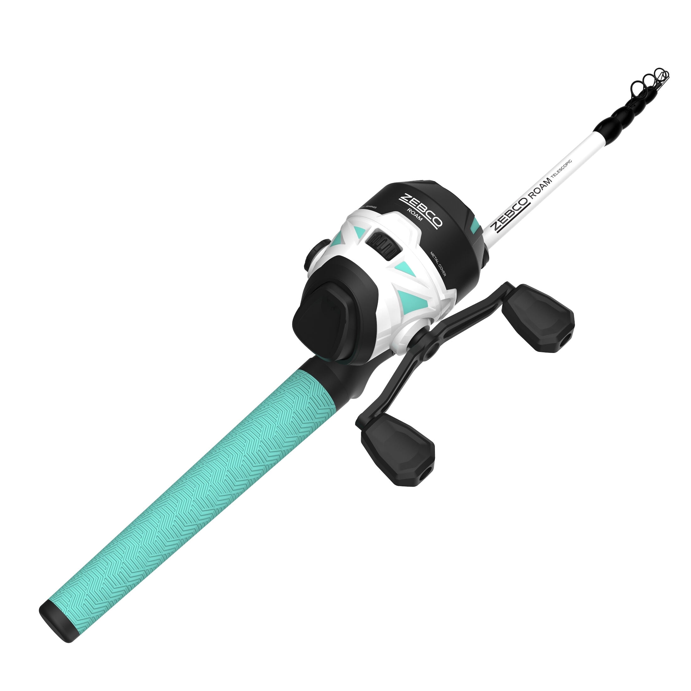 Zebco Roam Spincast Reel and Telescopic Fishing Rod Combo, 6-Foot 5-Piece Rod, Seafoam