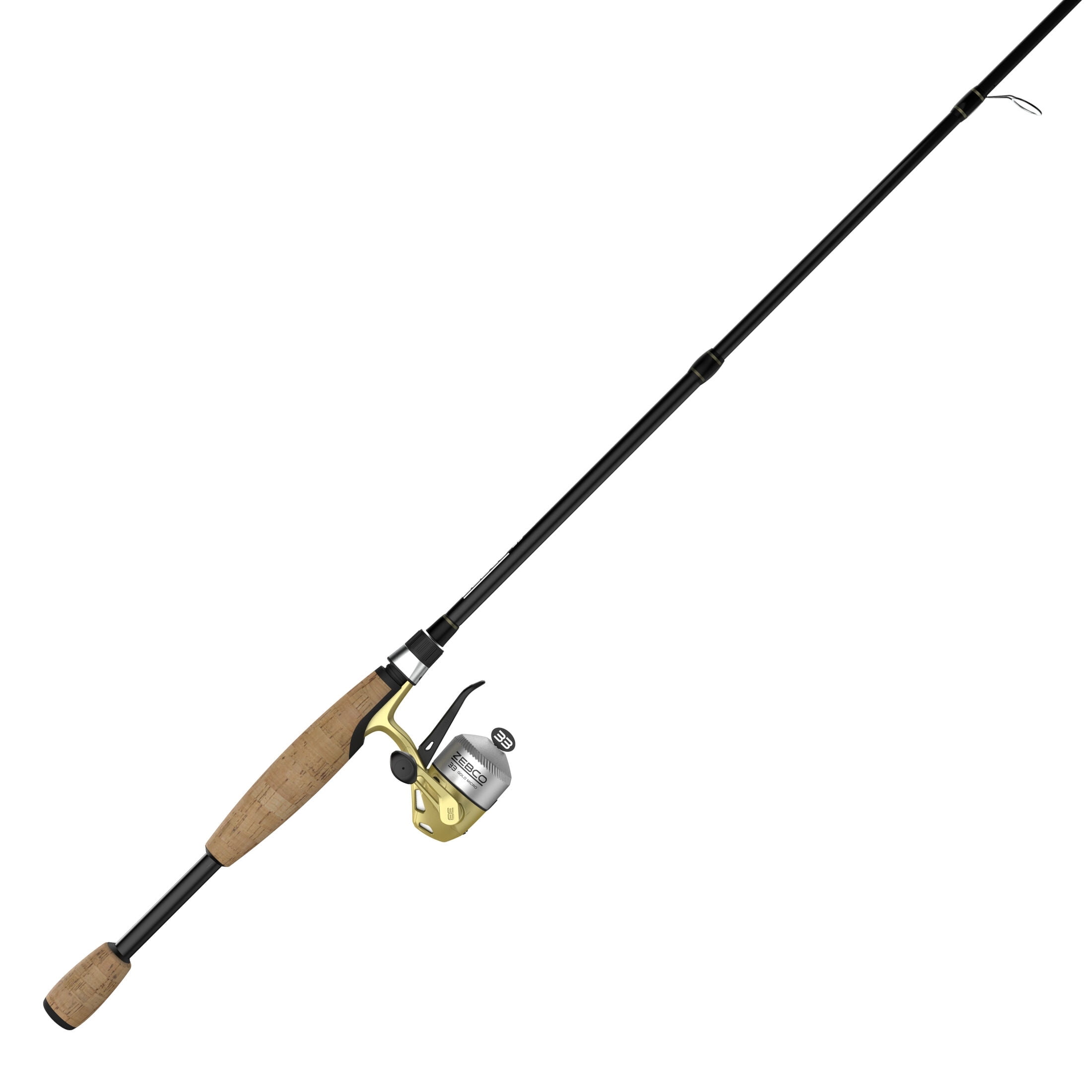 Zebco 33 Gold Micro Trigger Spincast Reel and Fishing Rod Combo, Pre-Spooled 4-Pound Line, Silver/Gold