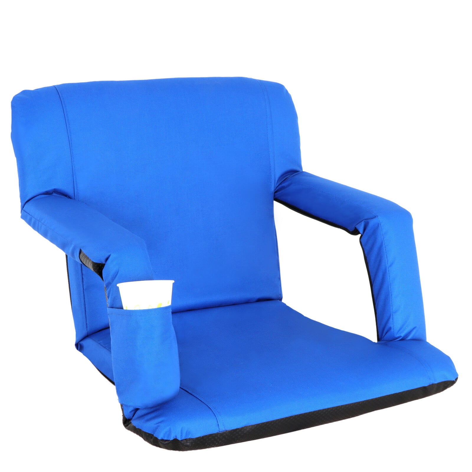 ZenSports Portable Stadium Chair Seat for Bleacher W/Back - 6 Reclining Positions, Blue