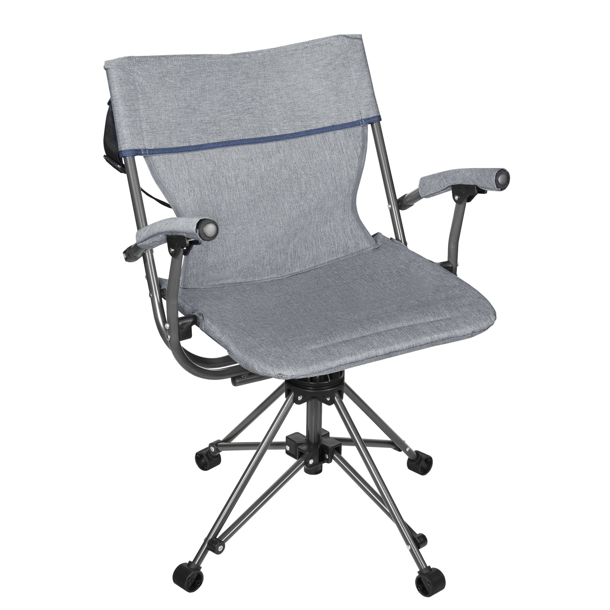 Zenithen Foldable Camping Chair with Armrests, Blue Gray