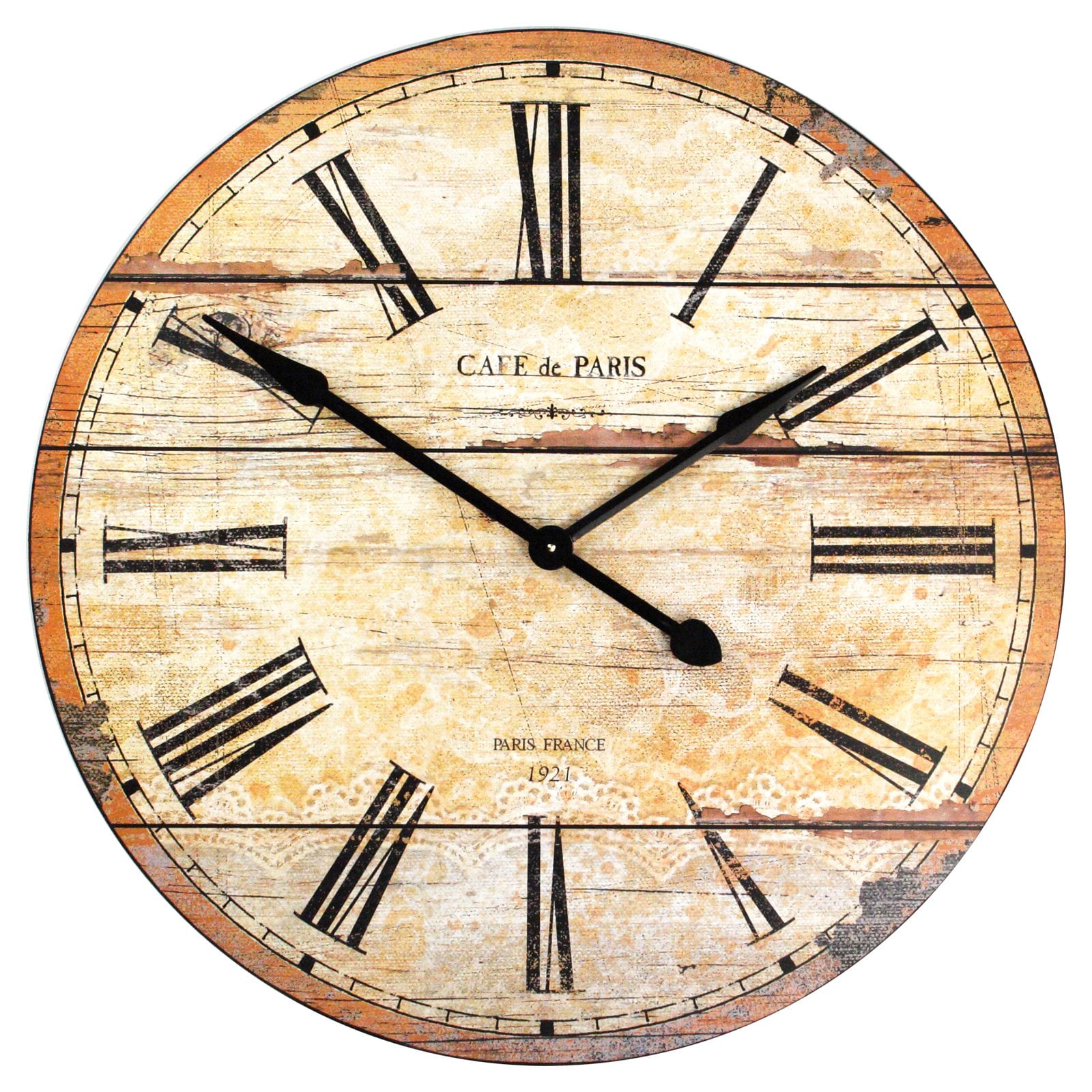 Zentique 32 in. Paris Round Wooden Wall Clock
