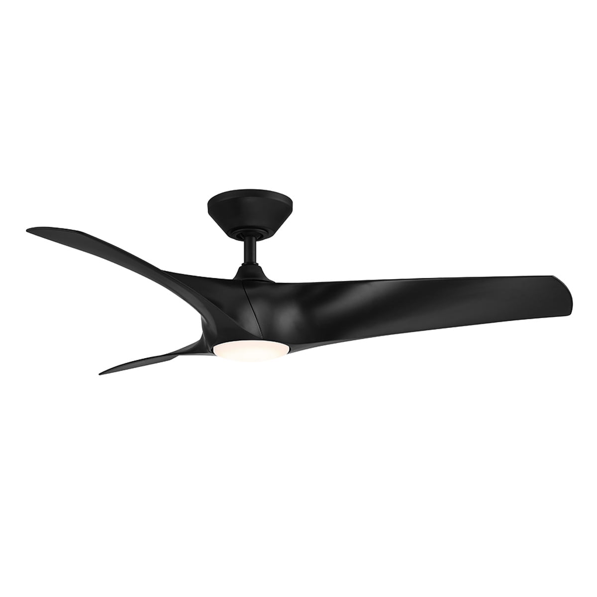 Zephyr 52" Matte Black Integrated LED Smart Ceiling Fan with Remote Control