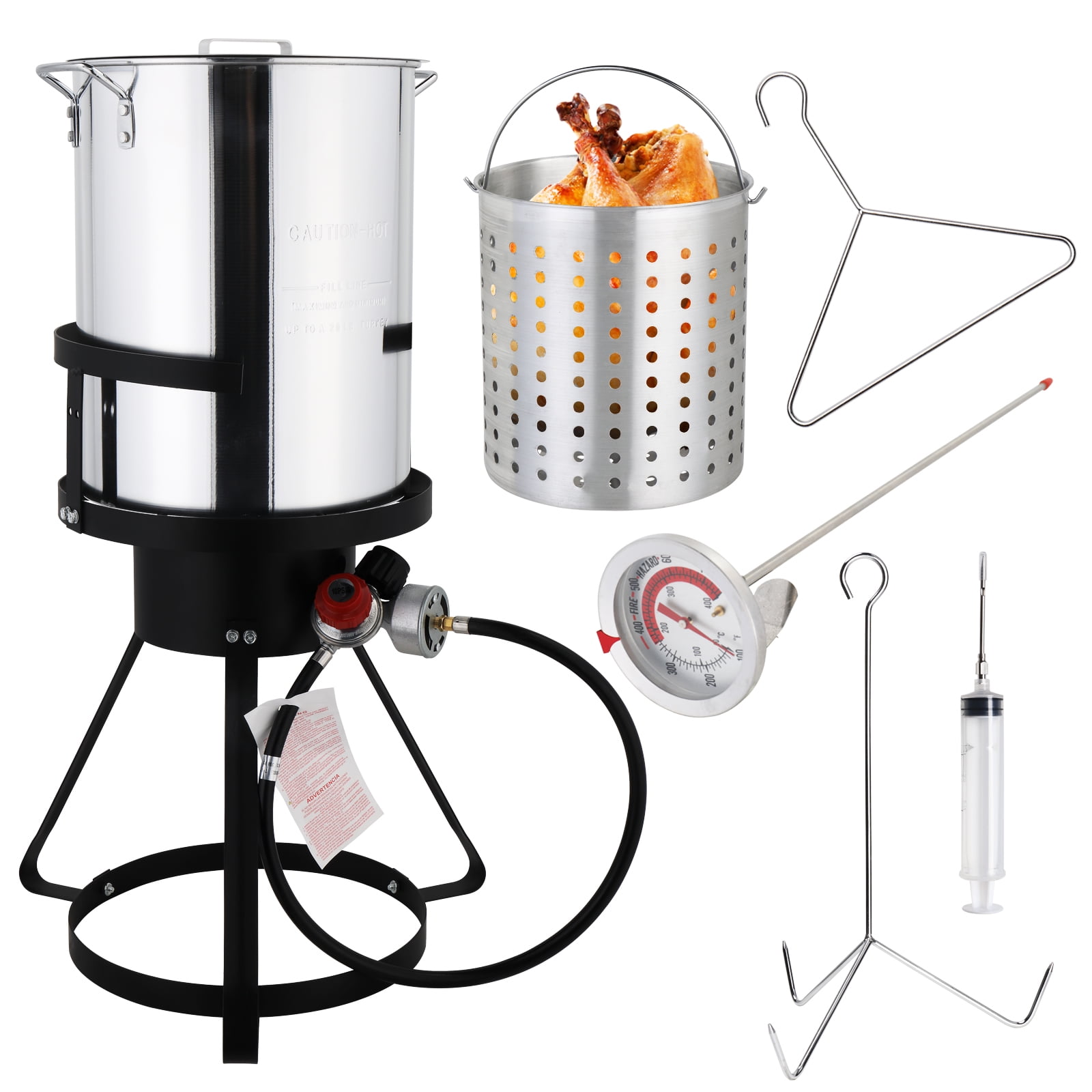 Zimtown 30qt Outdoor Fryer Turkey Fryer Deep Fish Propane Boil Pot Outdoor Cooking 55000BTU