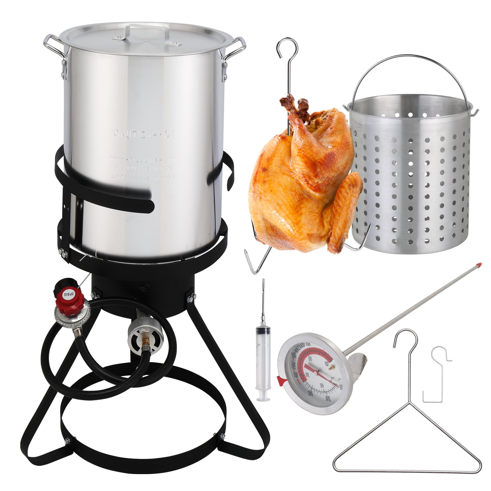 Zimtown 30qt Outdoor Fryer Turkey Fryer Deep Fish Propane Boil Pot Outdoor Cooking 55000BTU