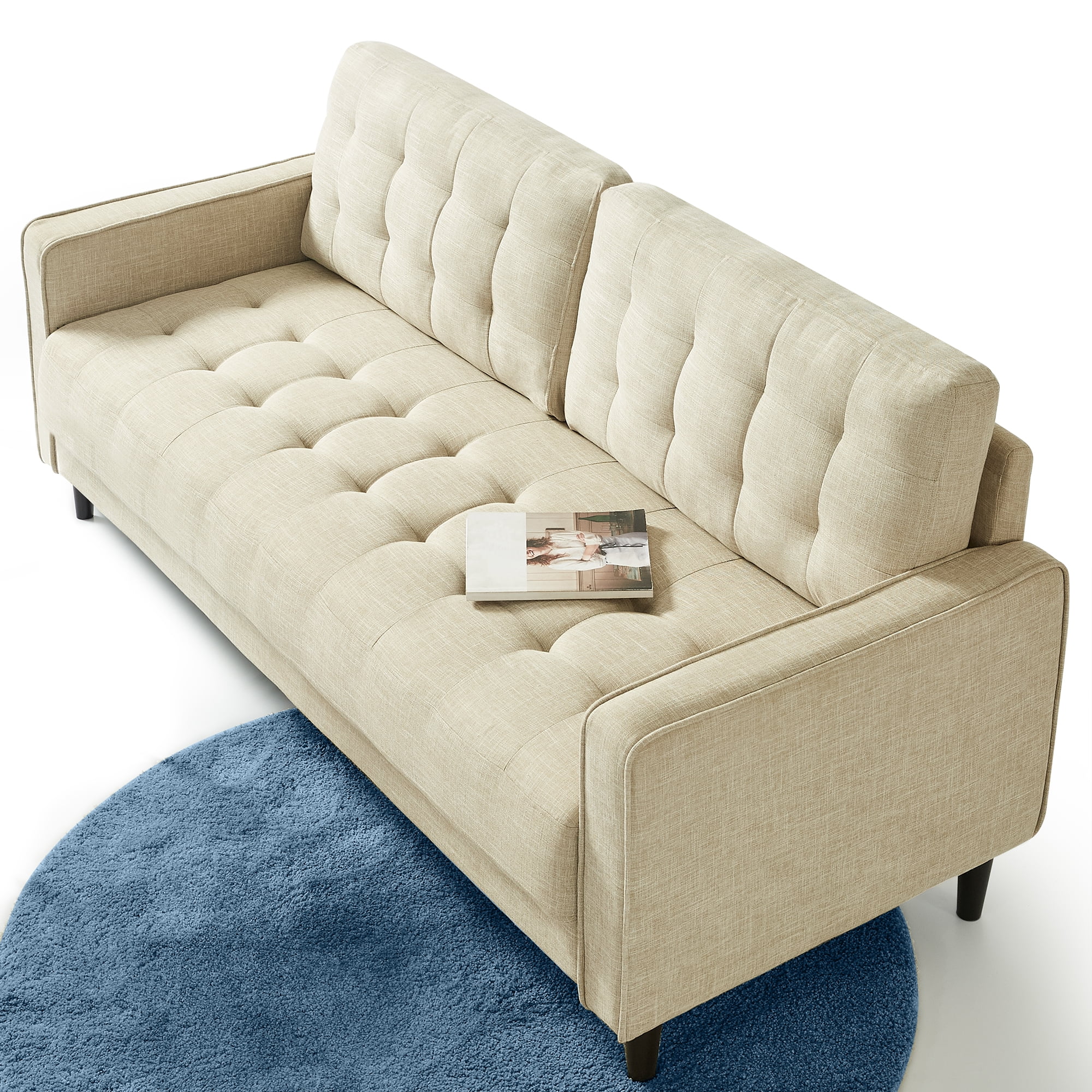Zinus Benton 75" Upholstered Sofa Couch, Beige