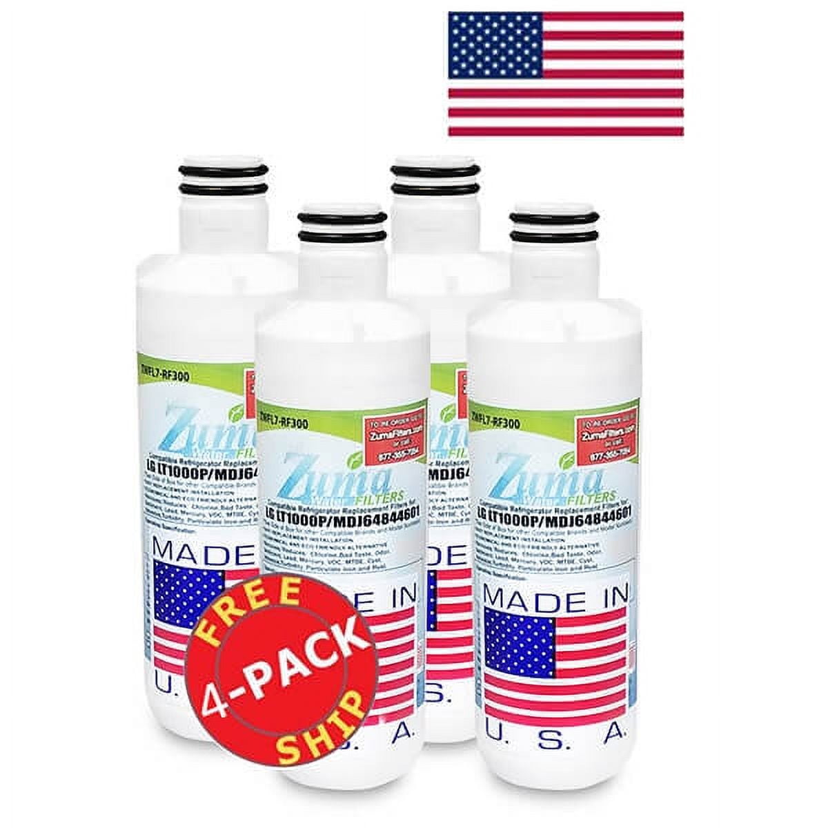 Zuma Filters™ Brand Water and Ice Filter compatible with LG® MDJ64844601 (4 Pack) ZWFL7-RF300