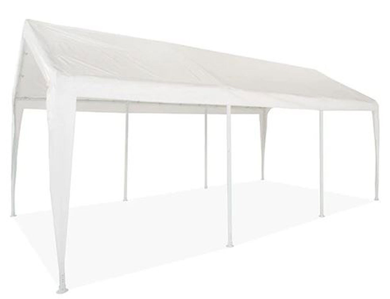 10x20 (8) Leg Portable Carport Outdoor Party Sun Shade Shelter - WHITE - 1 1/2" Frame