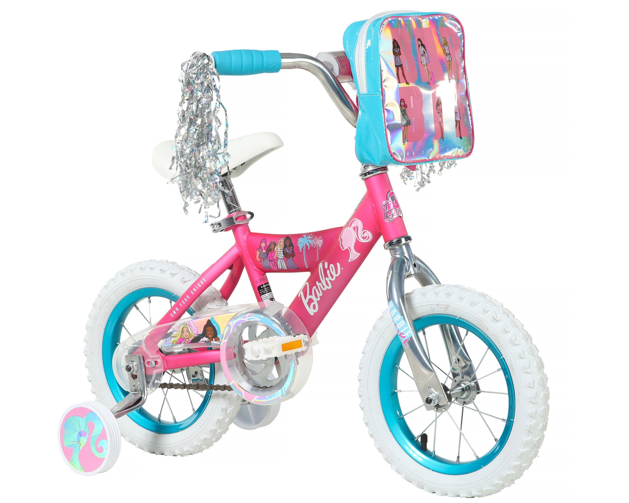 12" Dynacraft Barbie Girls BMX Bike, Kids Age 3-5 Years
