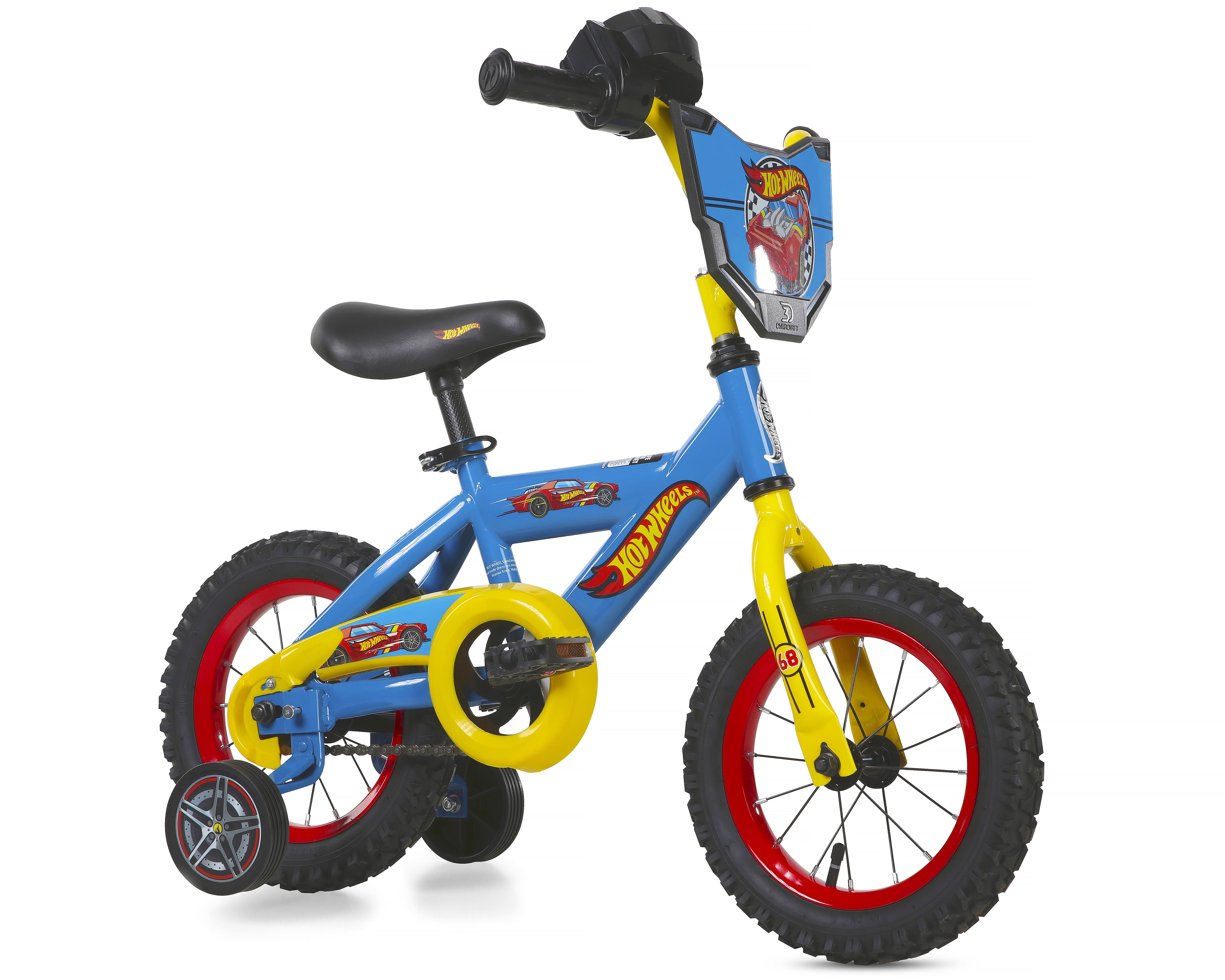 Dynacraft Hot Wheels Boys 12" BMX Bike for Kids 3-5 Years, Blue