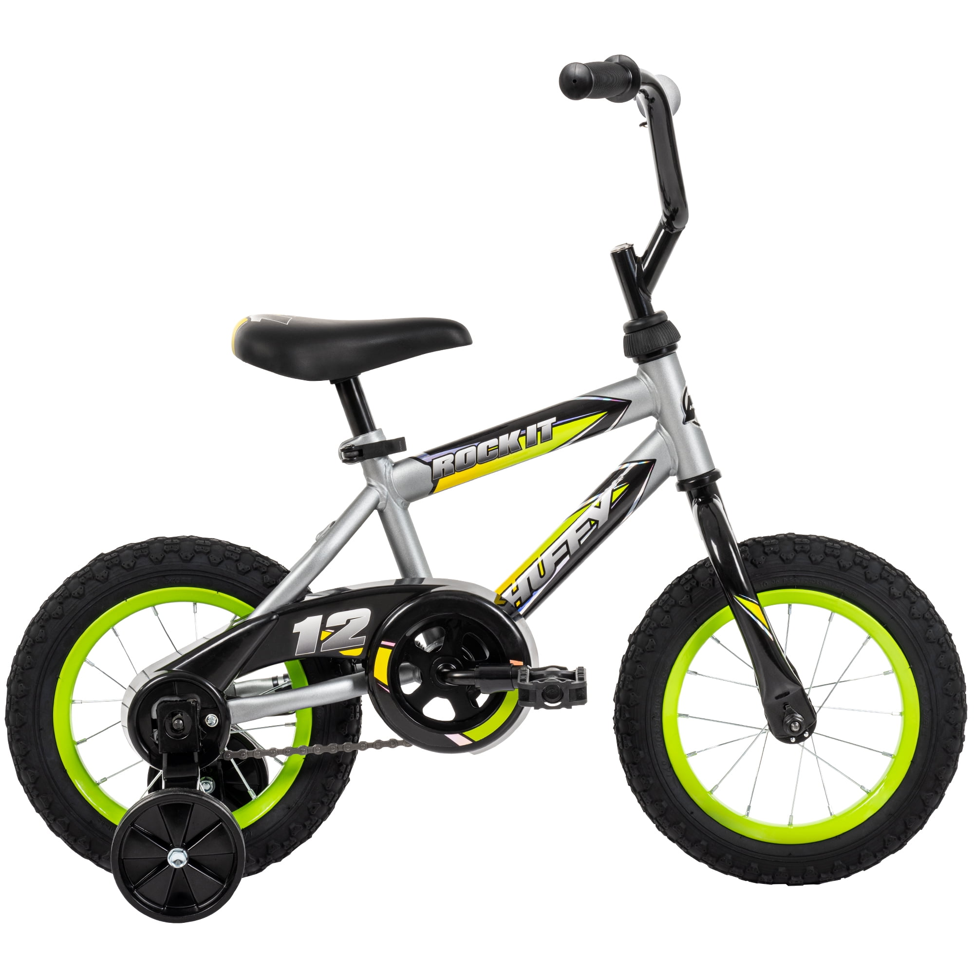Huffy 12" Rock It Kids' Bike, Fits Riders 37" - 42", Gray, Child, Boys