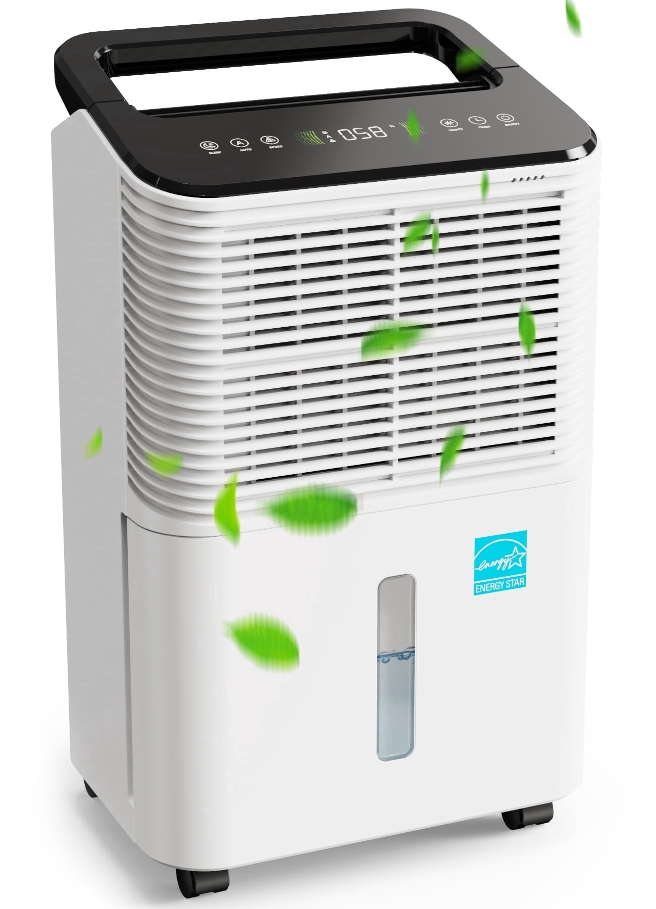 KLOUDIC 12 Pints (DOE) Dehumidifier for Basements, Home Large Rooms, Bathrooms, MAX 50 Pints/Day, Auto Mode with Drain Hose, Smart Humidity Control, 2.5L Water Tank, Covers Up to 2000 Sq.ft