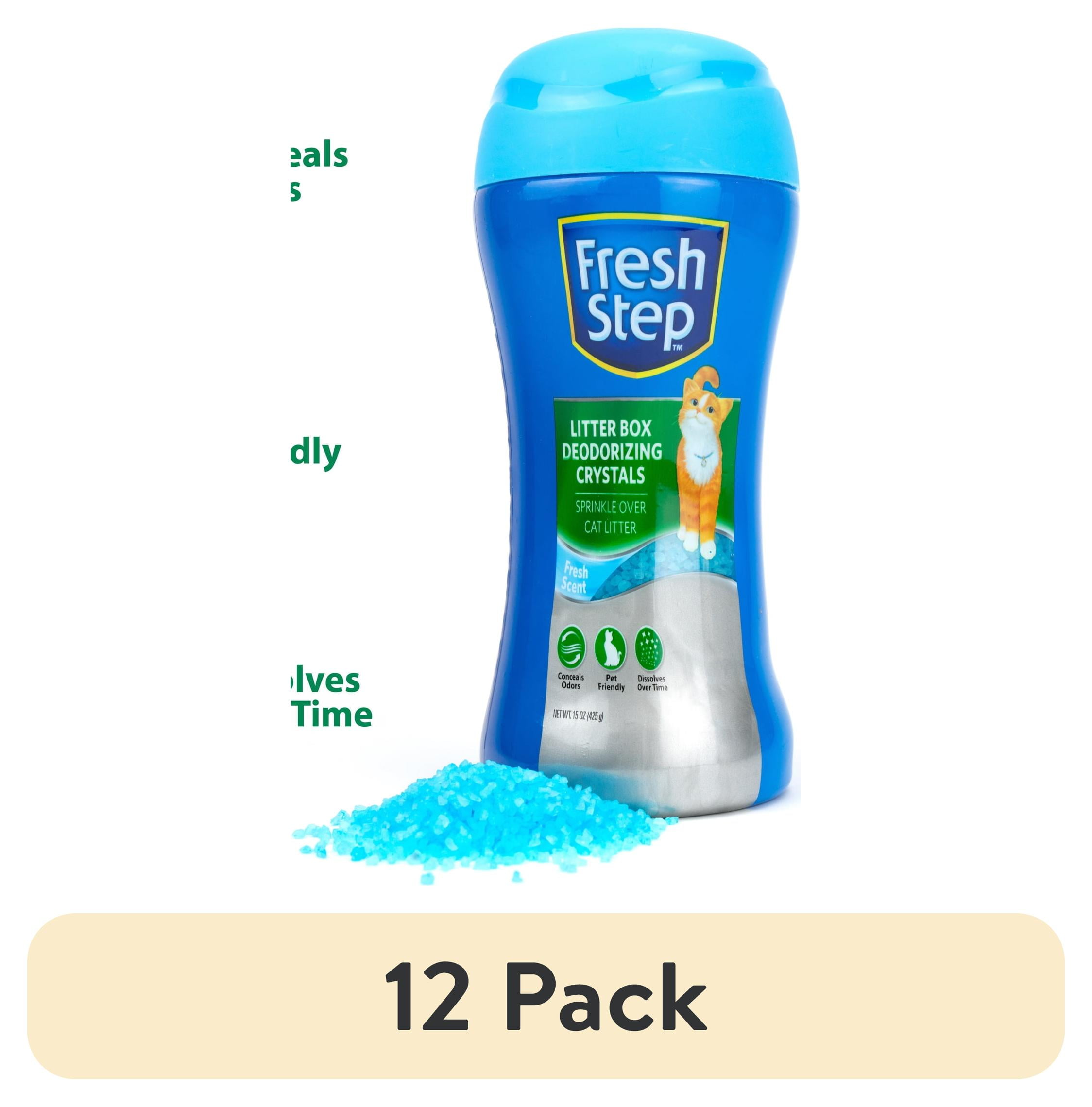 (12 pack) Fresh Step Cat Litter Box Deodorizing Crystals, Fresh Scent 15 oz