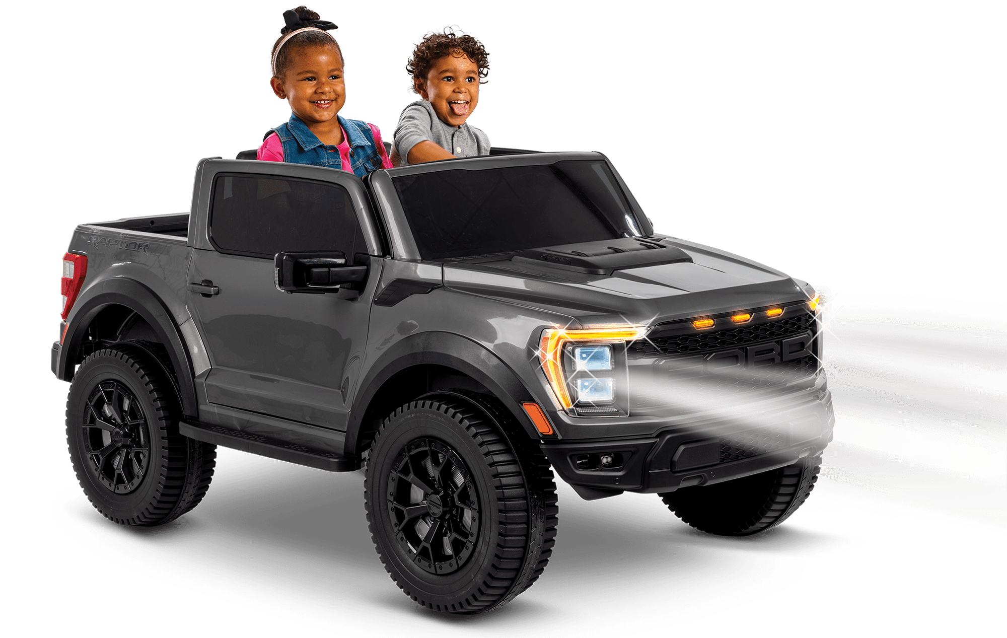 12V Ford F-150 Raptor Battery Ride-on Toy, Carbonized Grey, Kids Ages 3+, by Huffy