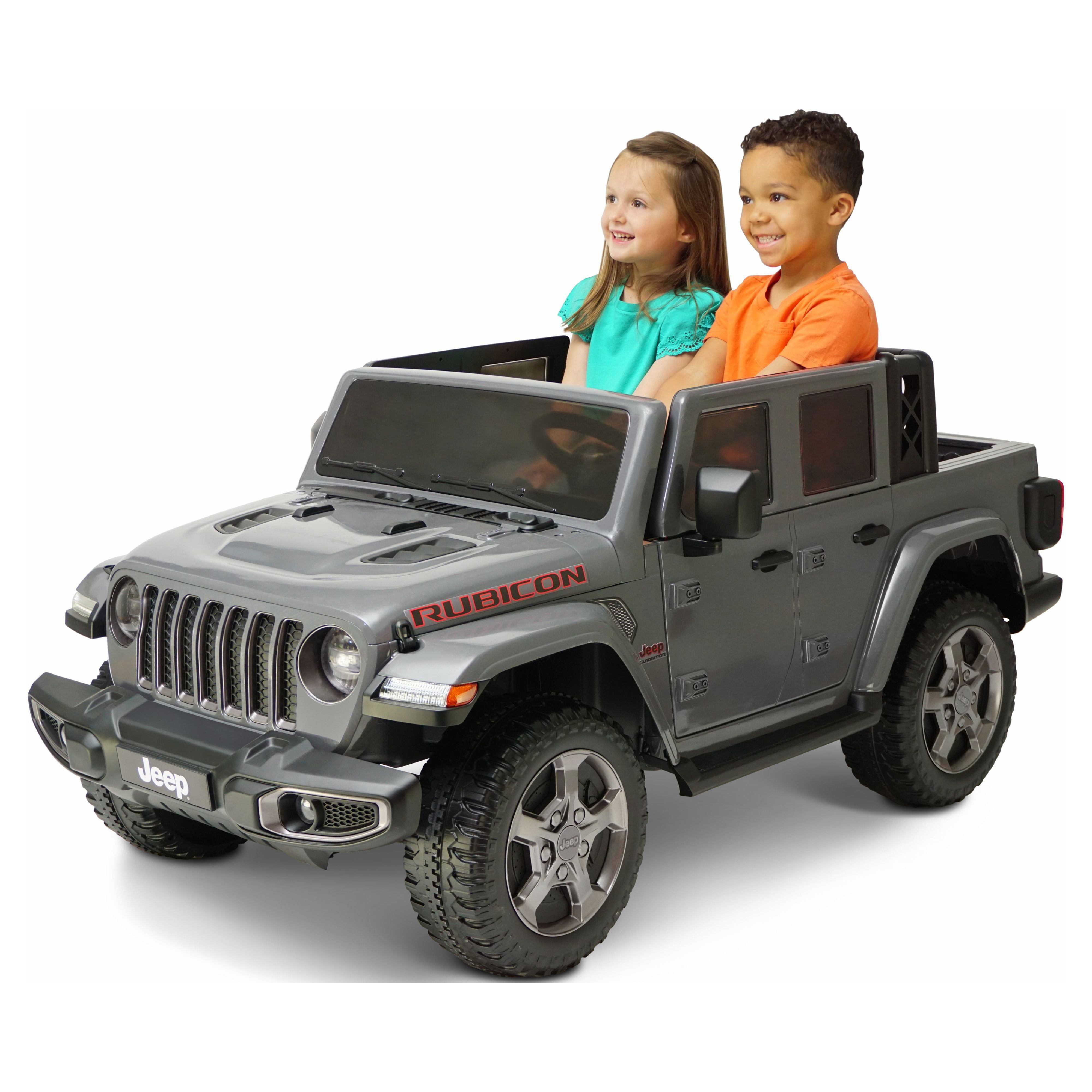 12V Jeep Gladiator Rubicon Battery Powered Ride-on, 2-Seater, Gray, Child Ages 3-8, Max Speed 5 mph