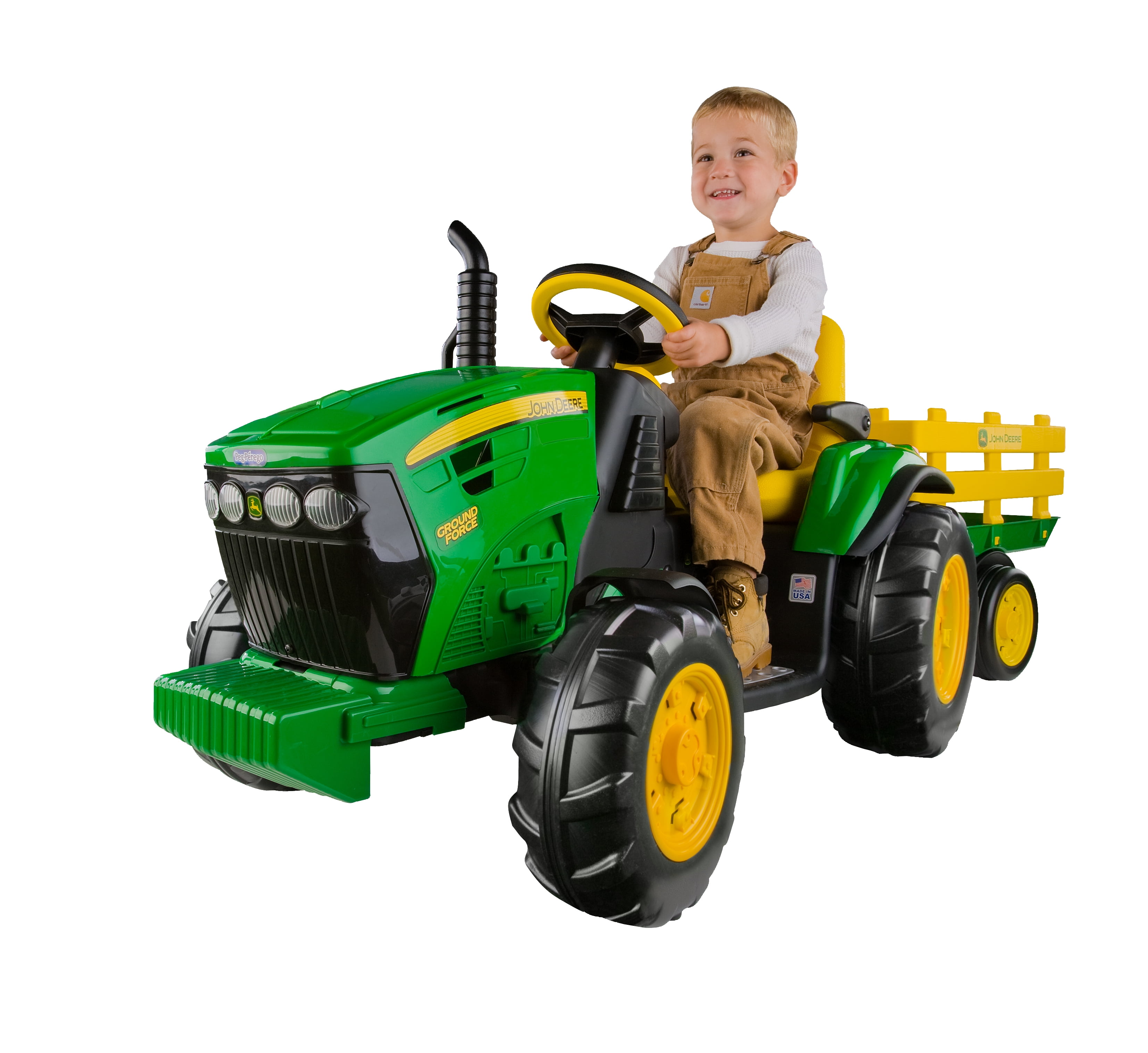 12V Peg Perego John Deere Ground Force Tractor Ride-on, for a Child Ages 3-7