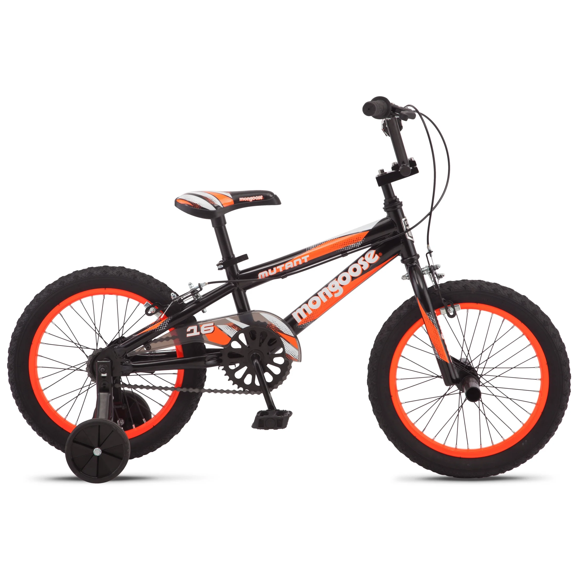 Mongoose Mutant Kids BMX Style Boys Bike, 16-in. Wheels, Kids Ages 3 - 5, Black & Orange