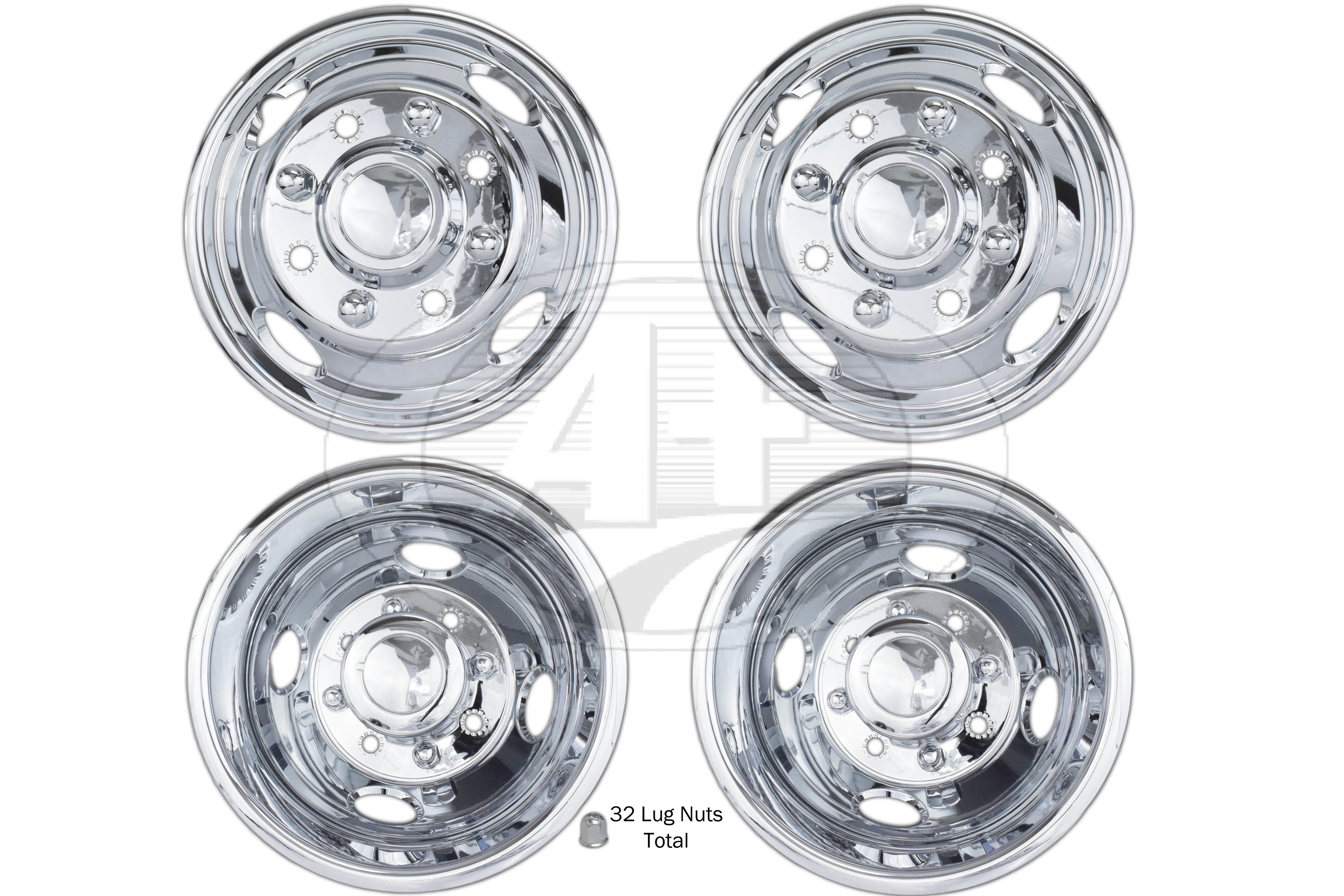 17" Wheel Simulator F/R Set ABS Chrome Plated for 2005-2014 Ford F250