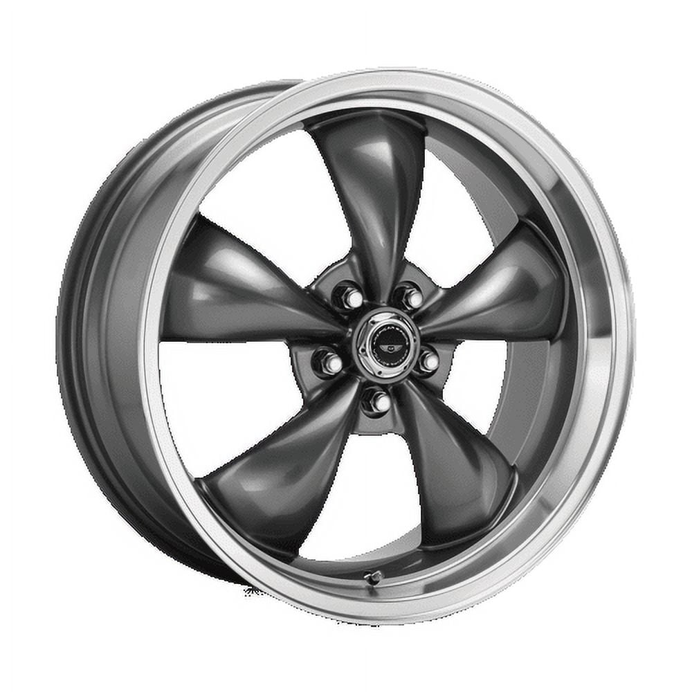 Torq Thurst M, Anthracite Machined Lip 17x7 Wheel with 5x4.75 Bolt Pattern - Gun Metal Wheel Rim