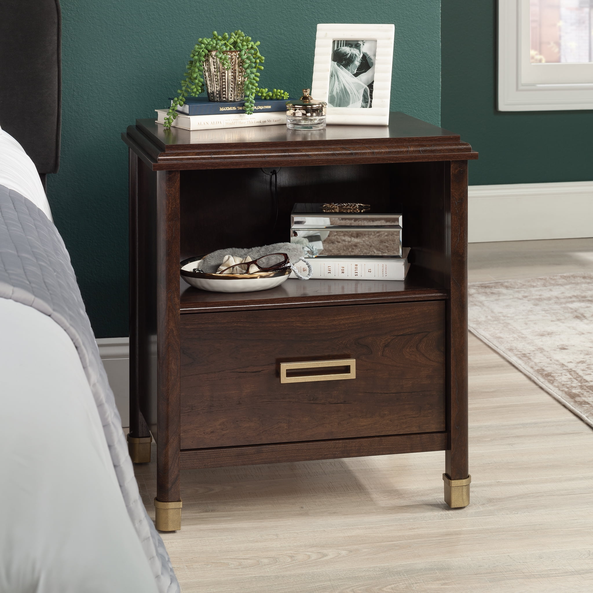 1934 Collection, by Sauder Nightstand, Deco Cherry Finish