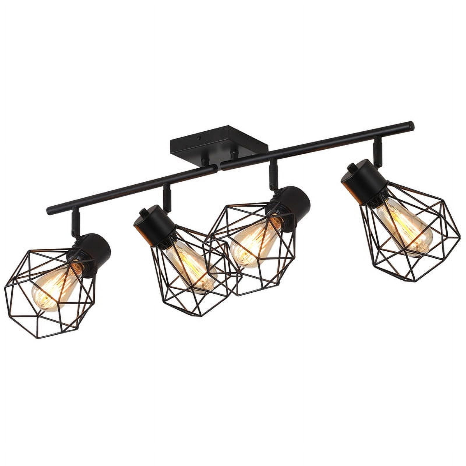 2" Contemporary Dimmable 4-Light Flush Mount Light, Black