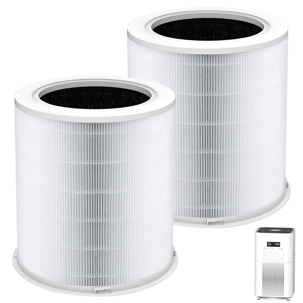 Replacement Filter Compatible with Dr.J Professional AP401 AP402 & GCZ AP402 Air Purifiers, H13 HEPA 4-Stage Filtration Activated Carbon 2-IN-1 Air Purifiers (2 Pack, White)