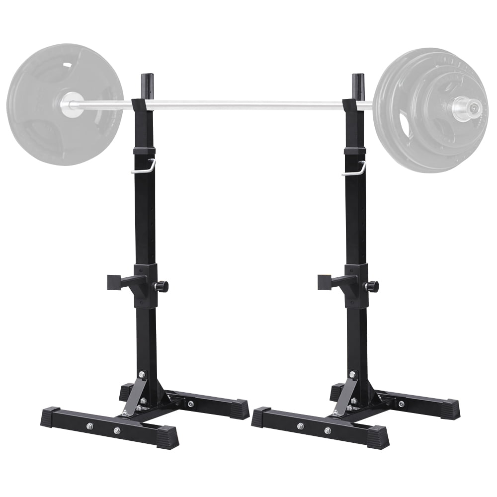 Renwick 2-Piece Adjustable Squat Stand Rack or Barbell Free Press Bench, Black, Weight Bench