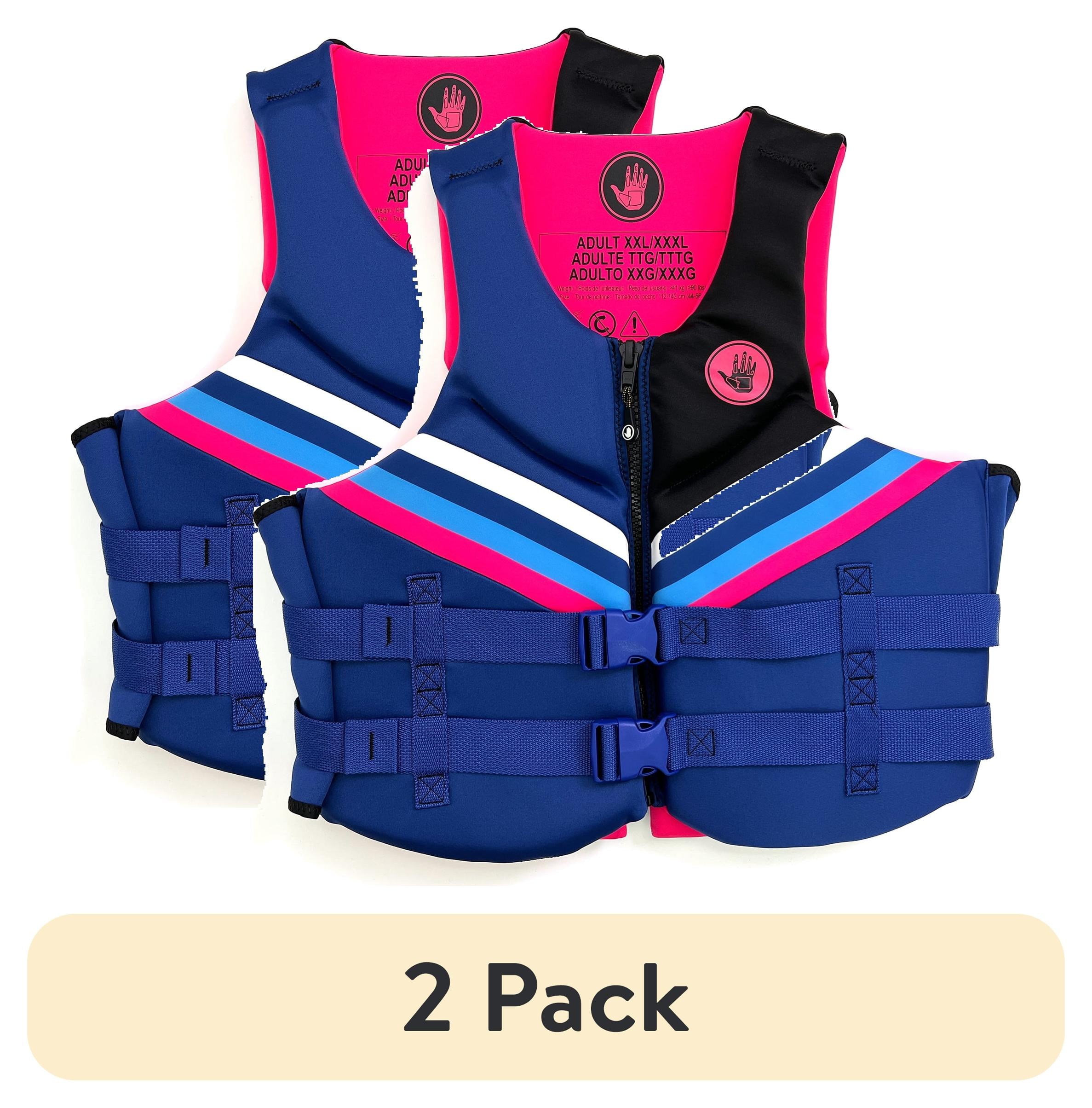 (2 pack) Body Glove Women's Dual-Size Evoprene PFD Life Jacket and Vest, Female, 2X/3X, Pink