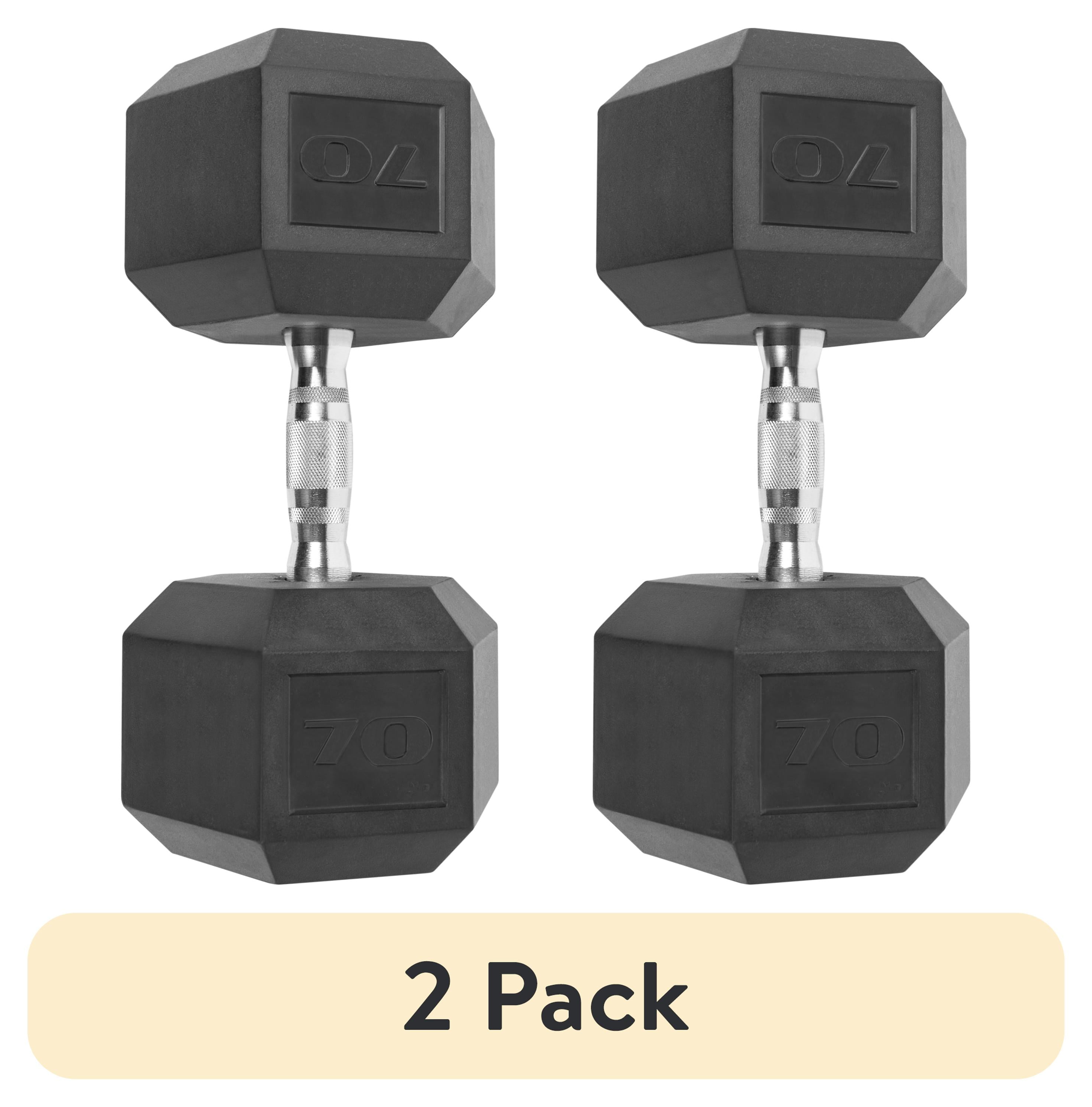 (2 pack) CAP Barbell, 70lb Coated Hex Dumbbell, Single