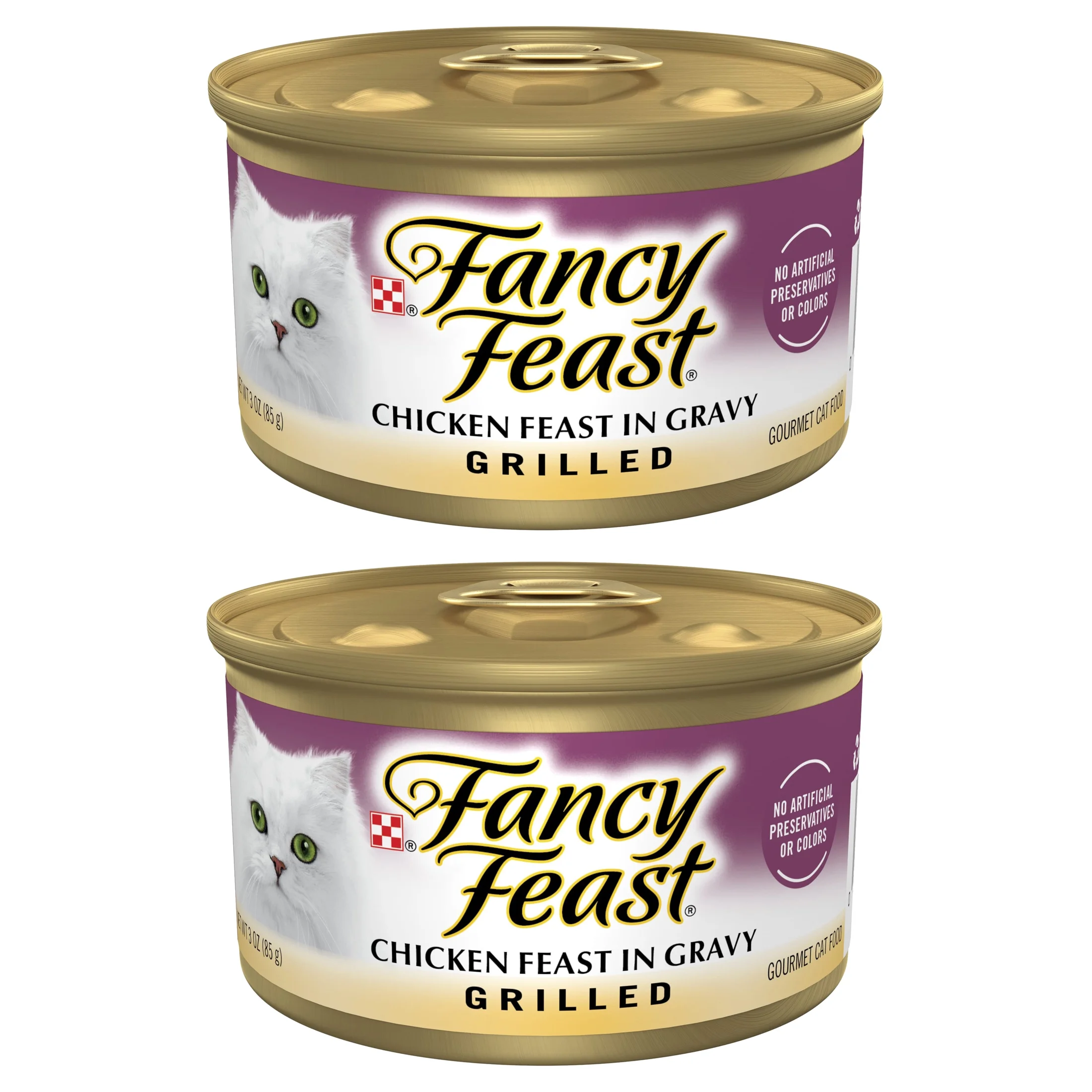 (2 pack) Purina Fancy Feast Grilled Kitten Food, Wet Cat Food, Chicken Feast in Gravy, 3 oz Can